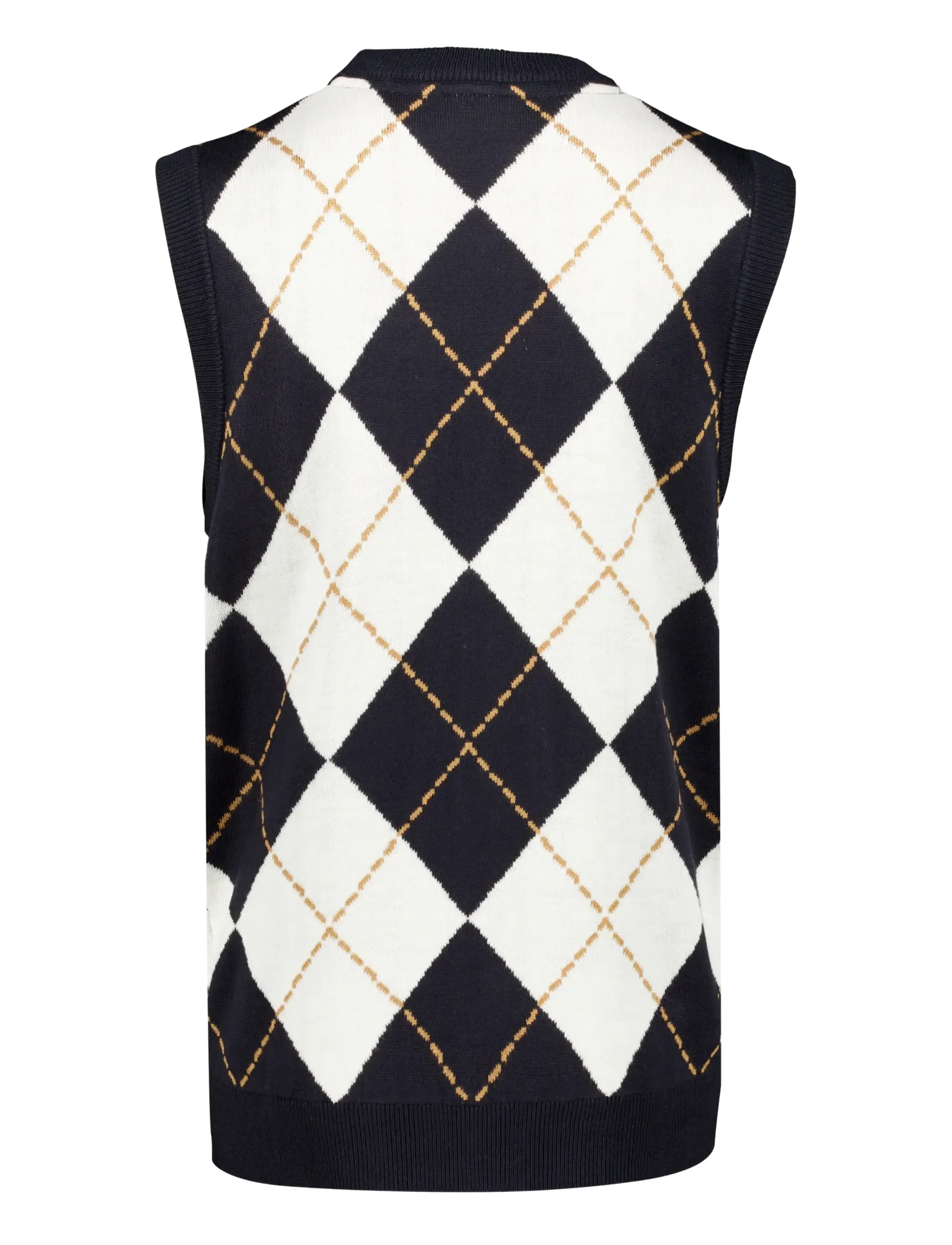 Lindbergh - Christmas argyle vest - knitted vests - navy - 2