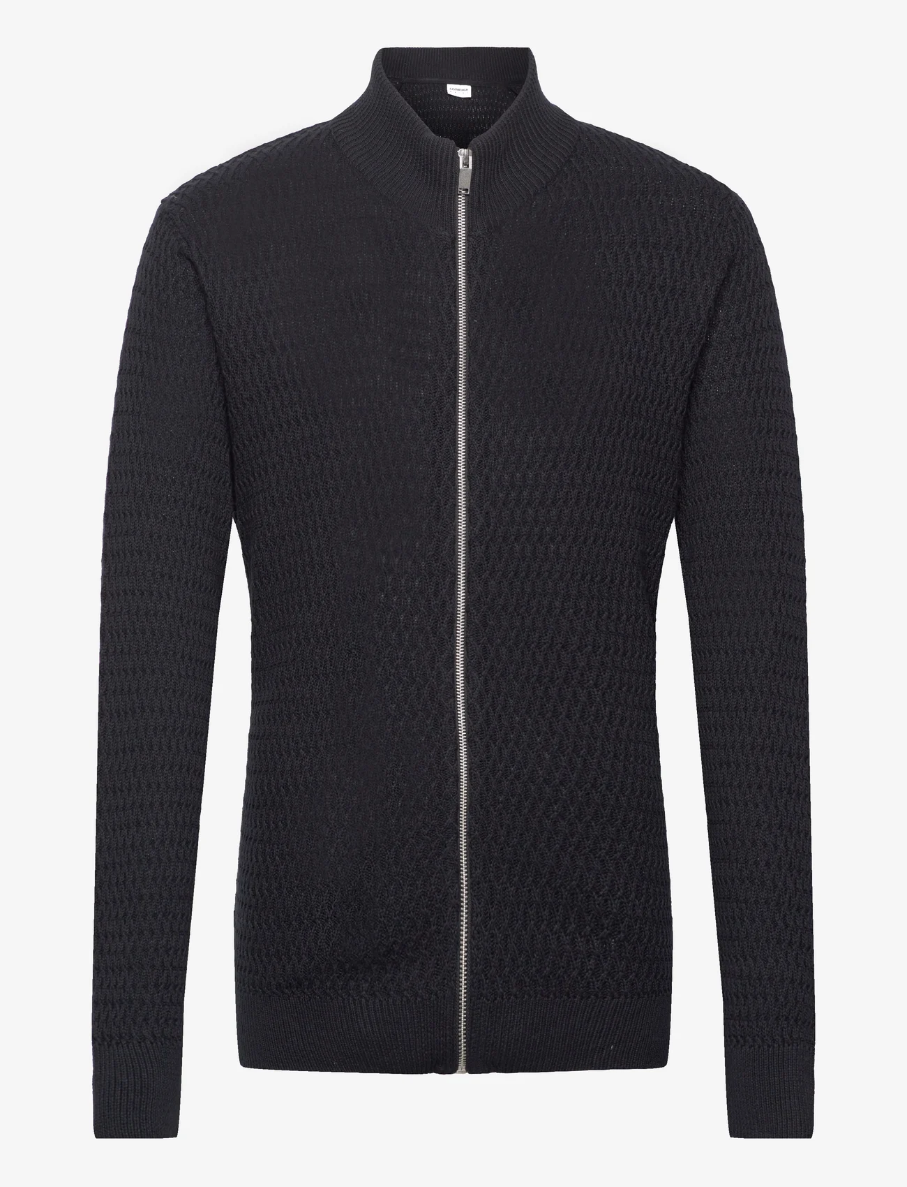 Lindbergh - Zip structure cardigan - födelsedagspresenter - black - 0