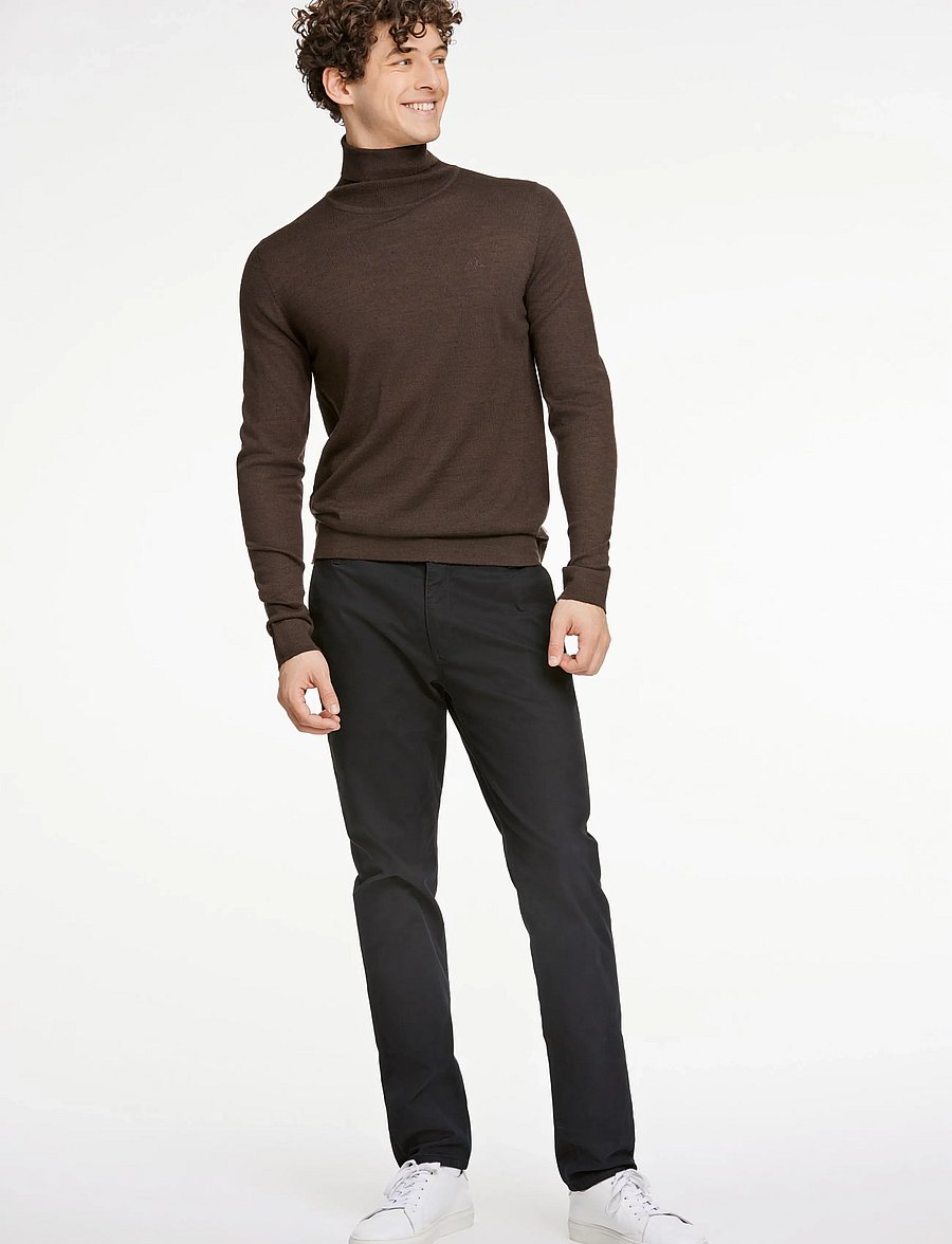 Lindbergh - Merino knit roll-neck - polokrage - brown mix - 0