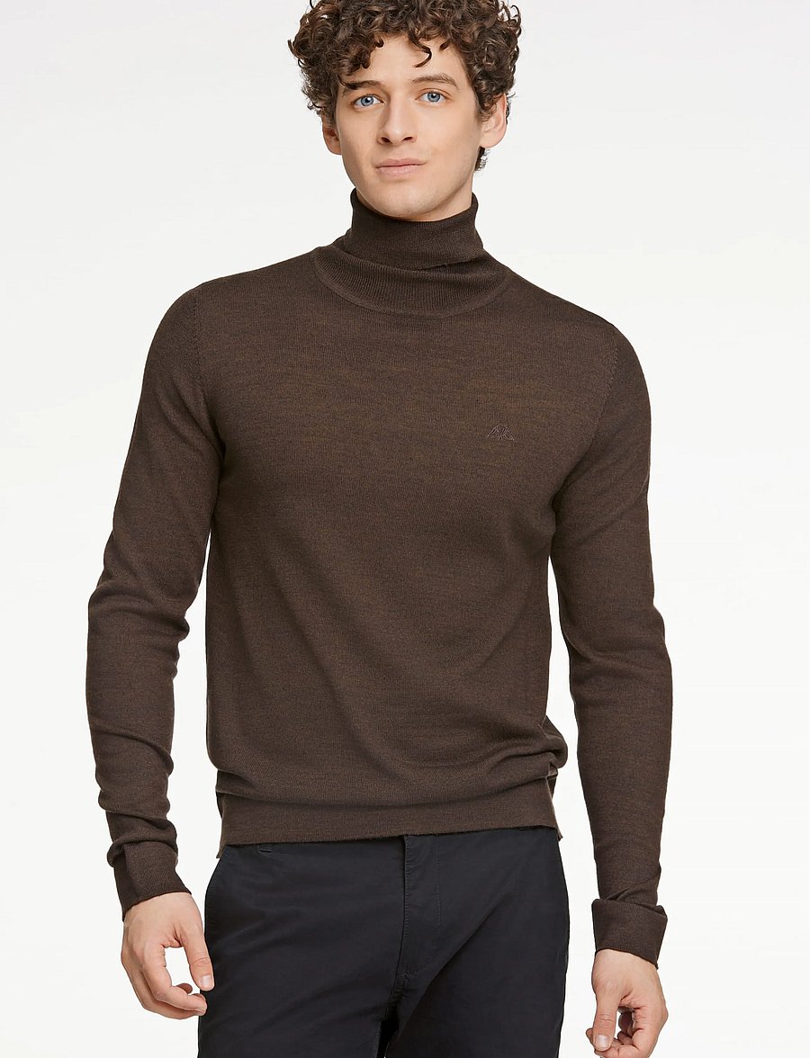 Lindbergh - Merino knit roll-neck - polokrage - brown mix - 3