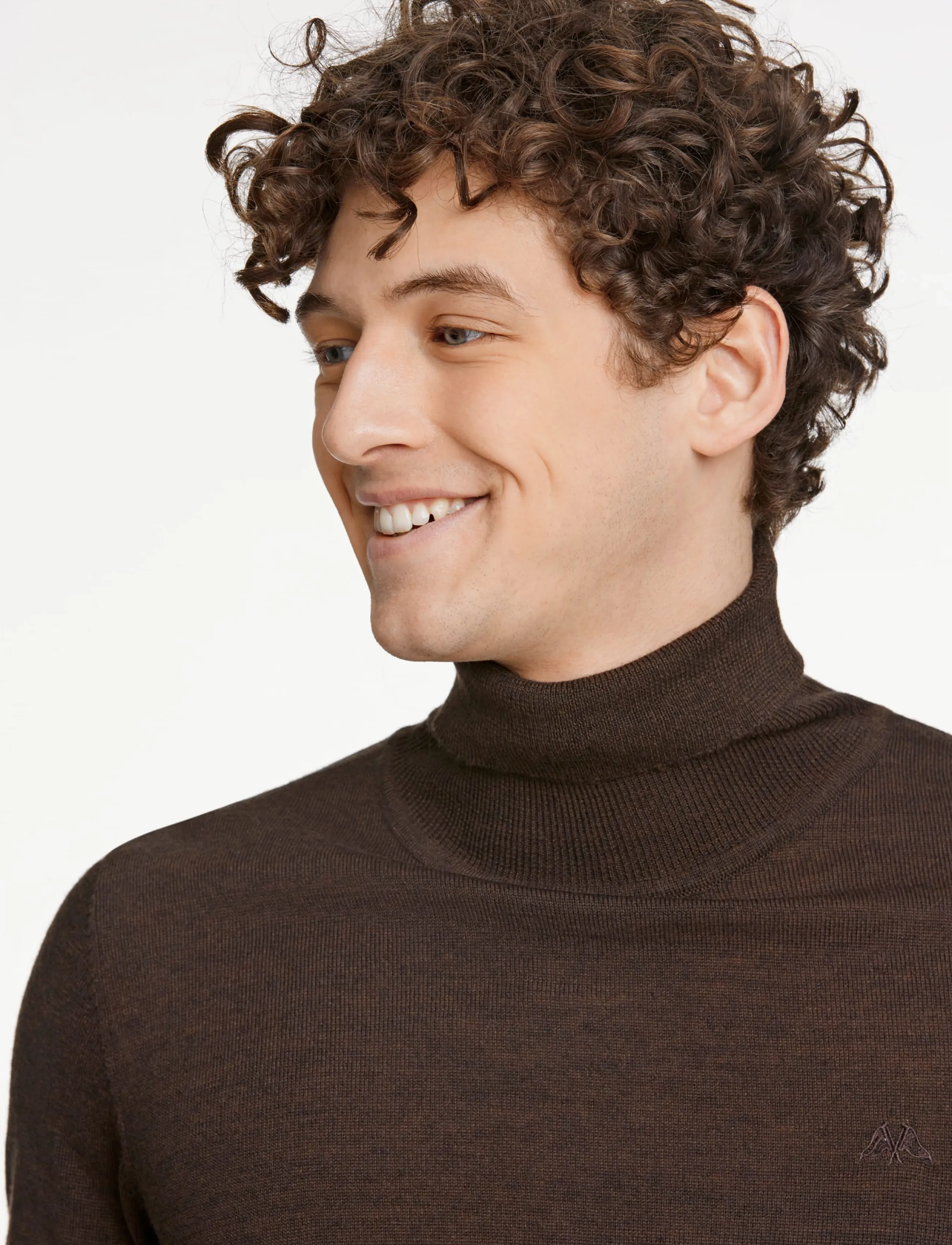 Lindbergh - Merino knit roll-neck - polokrage - brown mix - 5