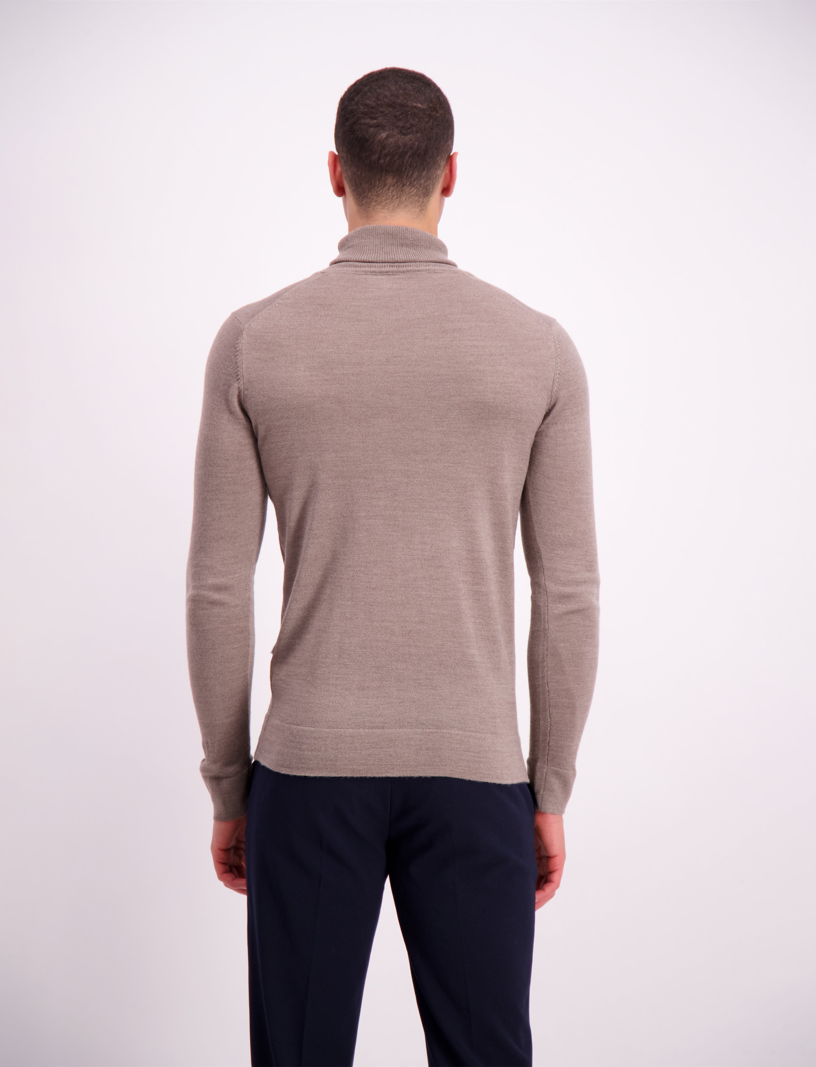 Lindbergh - Merino knit roll-neck - kõrge kaelusega - dk sand - 4