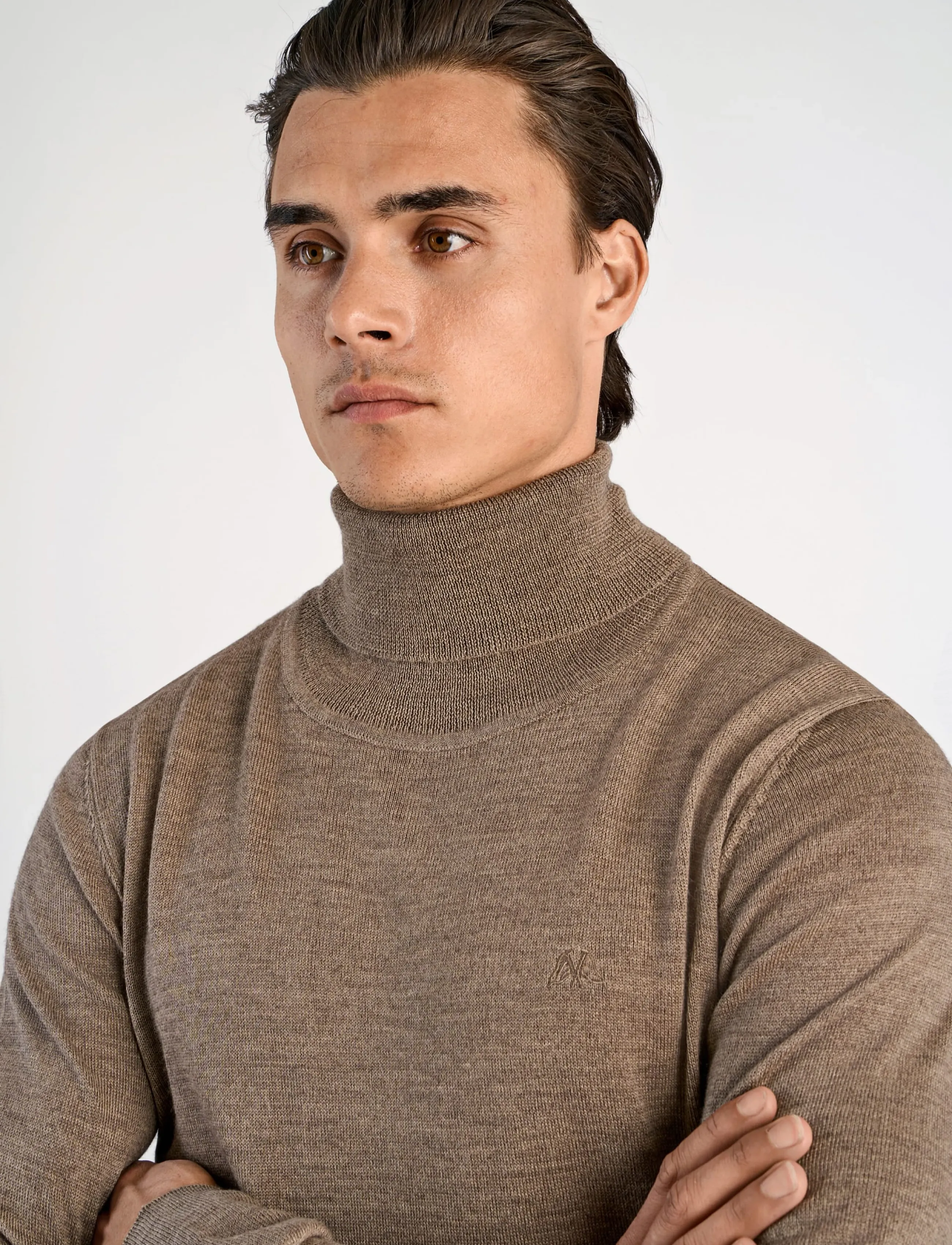 Lindbergh - Merino knit roll-neck - kõrge kaelusega - dk sand - 5