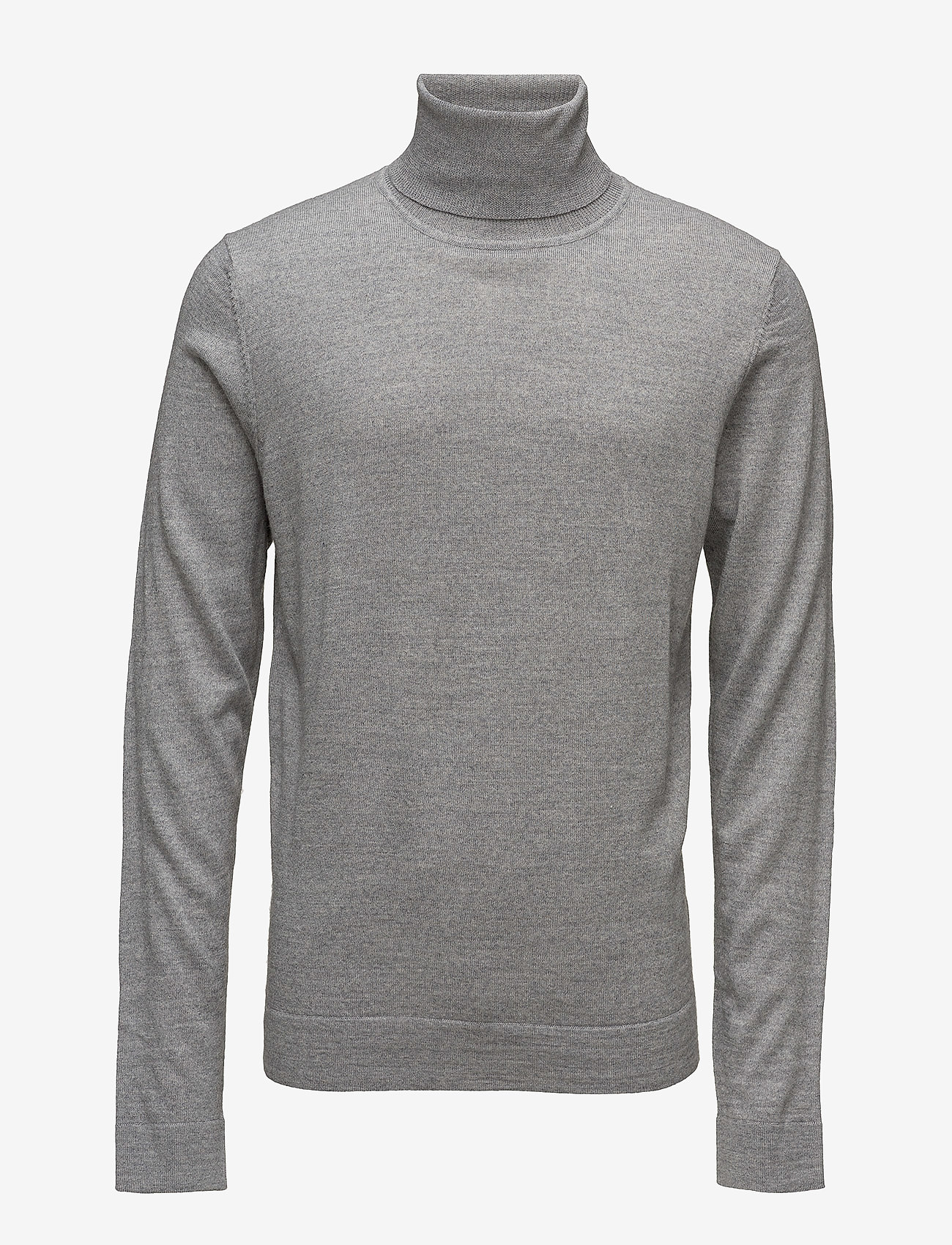 Merino knit roll-neck - LT GREY MIX