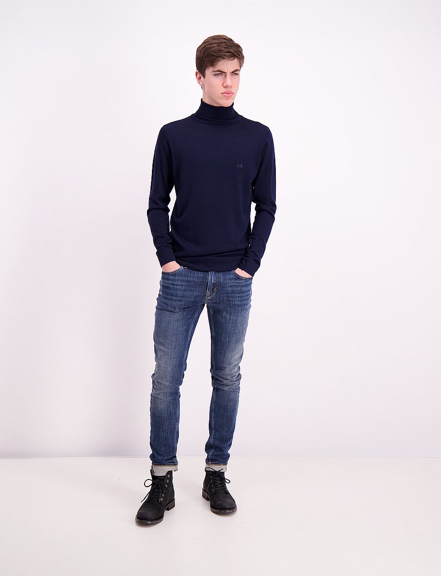 Lindbergh - Merino knit roll-neck - rollkragenpullover - navy - 0