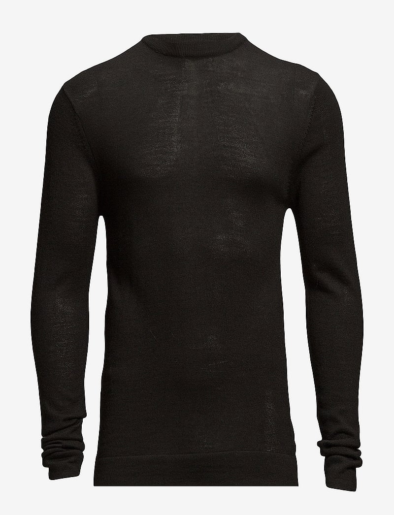 Lindbergh - Merino knit o-neck - rundhalsad - black - 1