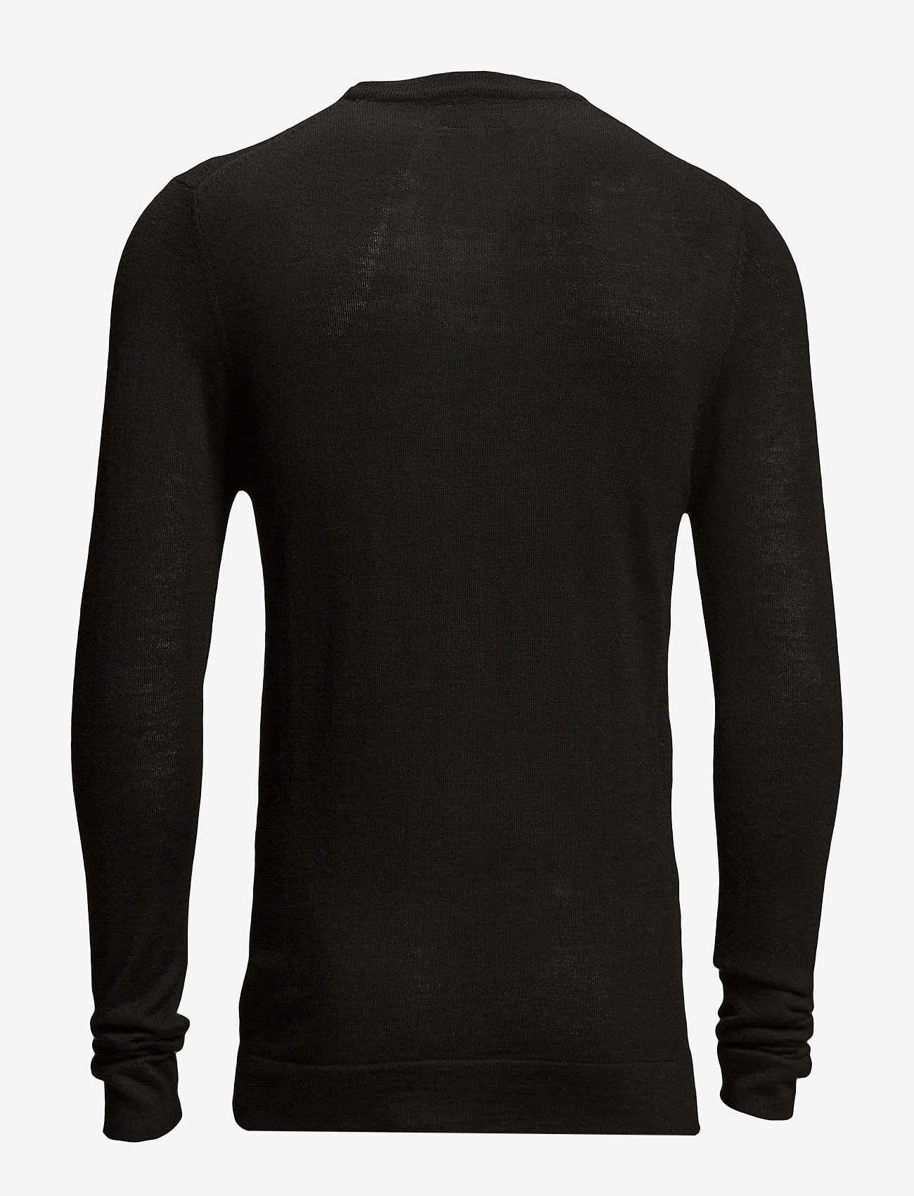 Lindbergh - Merino knit o-neck - rundhalsad - black - 2