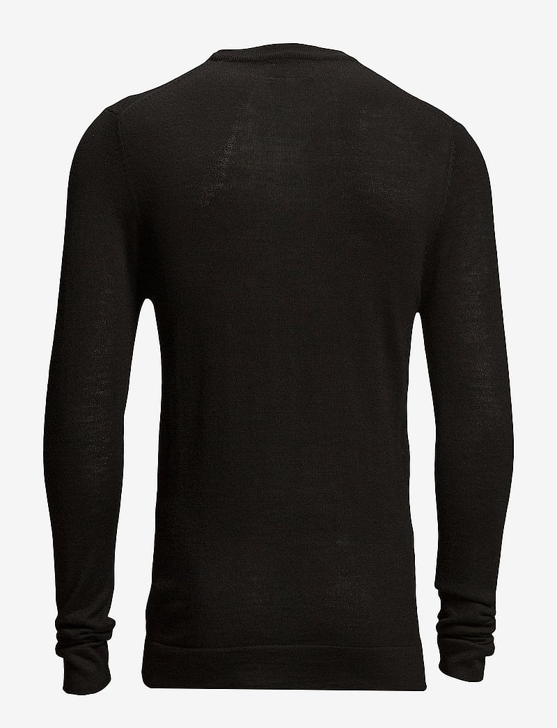 Lindbergh - Merino knit o-neck - rundhalsad - black - 2