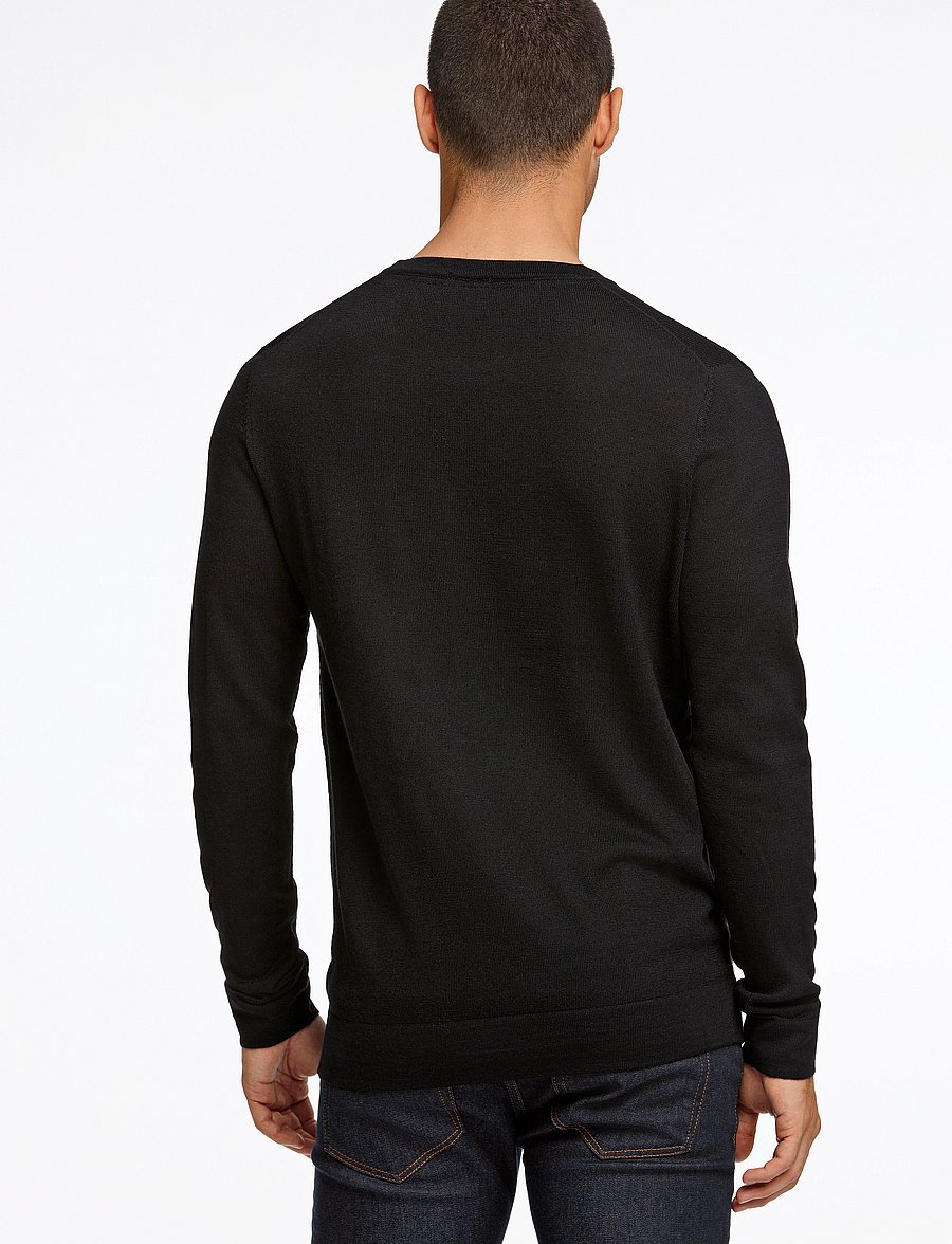 Lindbergh - Merino knit o-neck - rundhalsad - black - 3