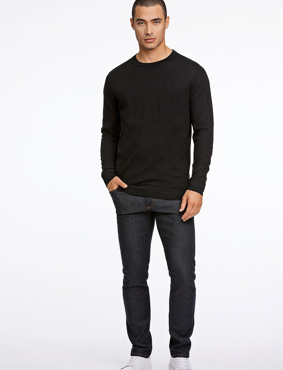 Lindbergh - Merino knit o-neck - rundhalsad - black - 4