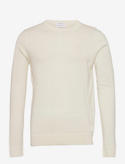 Lindbergh - Merino knit o-neck - megztiniai su apvalios formos apykakle - bone white - 0
