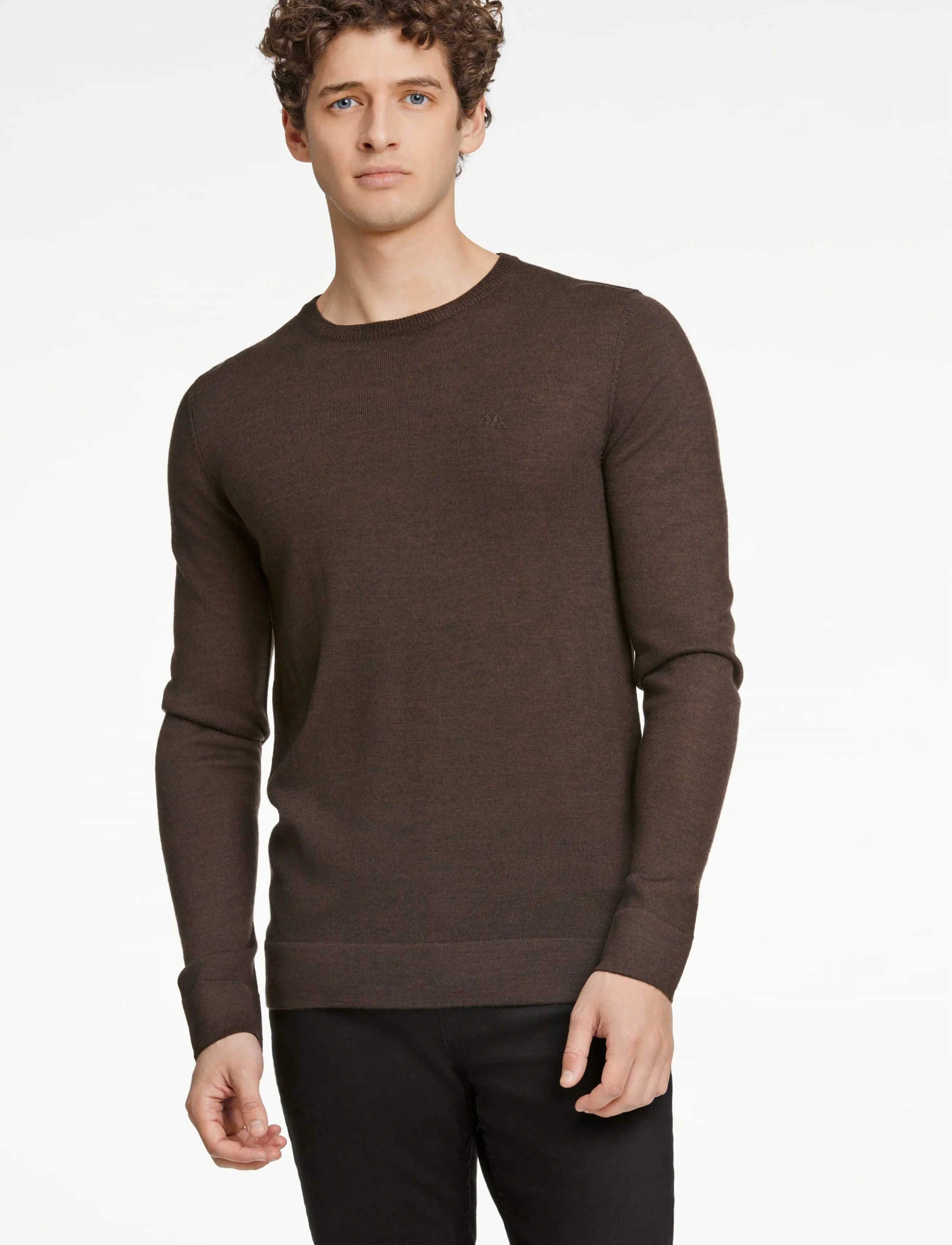 Lindbergh Merino Knit O-Neck stickade tröjor herr – bild 2