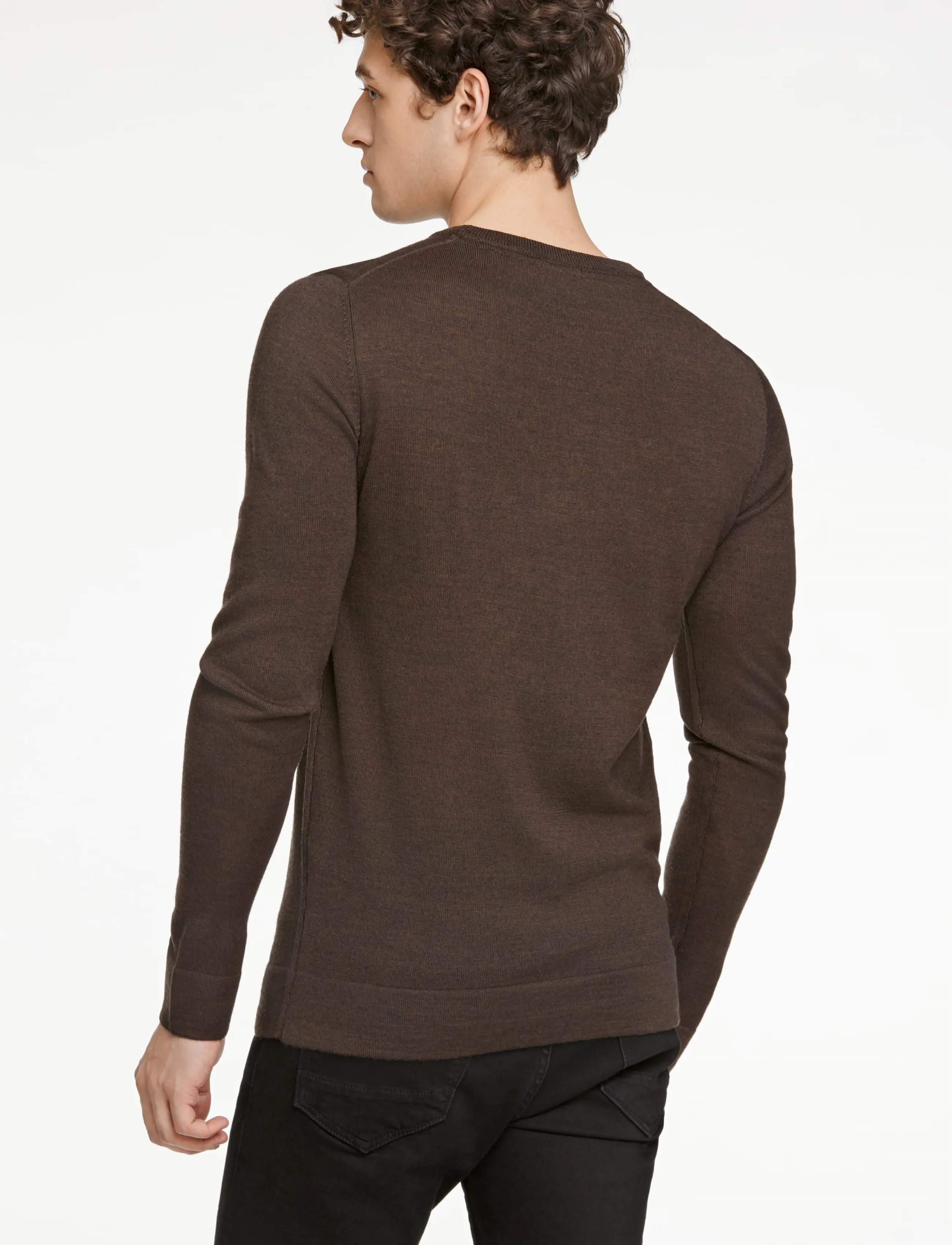 Lindbergh Merino Knit O-Neck stickade tröjor herr – bild 3