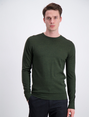 Lindbergh - Merino knit o-neck - basic knitwear - dk army - 3