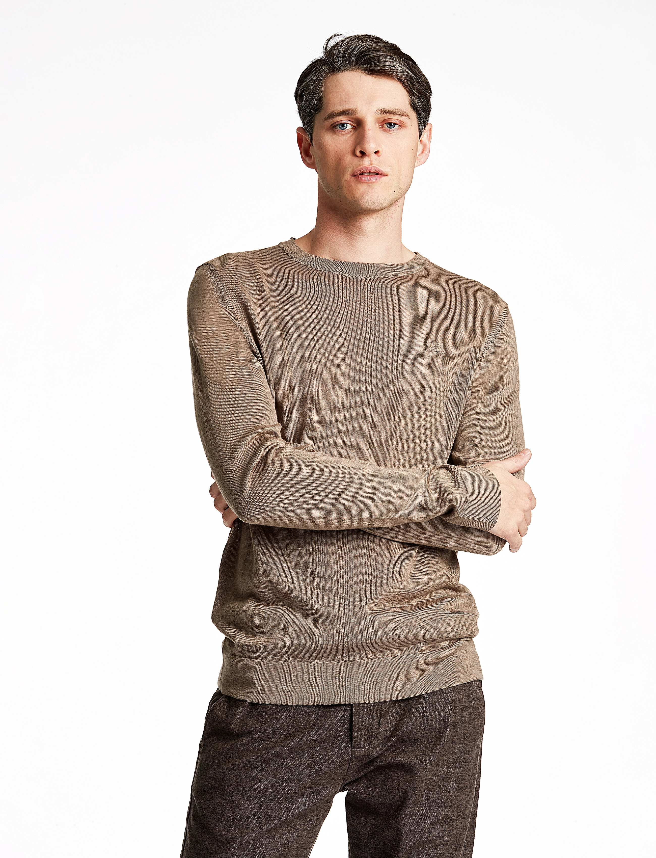 Lindbergh Merino Knit O-Neck stickade tröjor herr – bild 2
