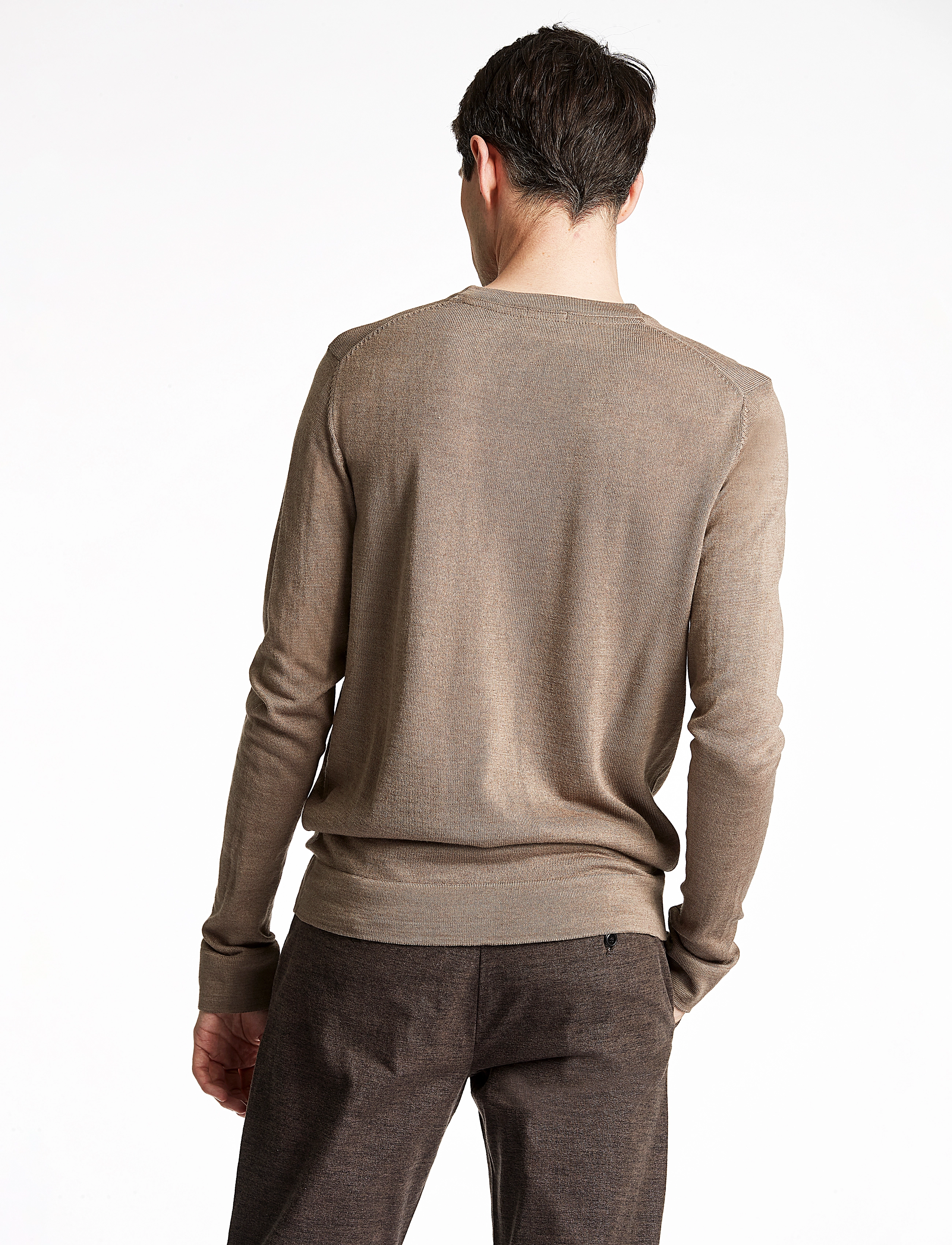 Lindbergh Merino Knit O-Neck stickade tröjor herr – bild 3