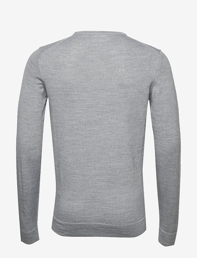 Lindbergh - Merino knit o-neck - rundhalsad - lt grey mix - 2