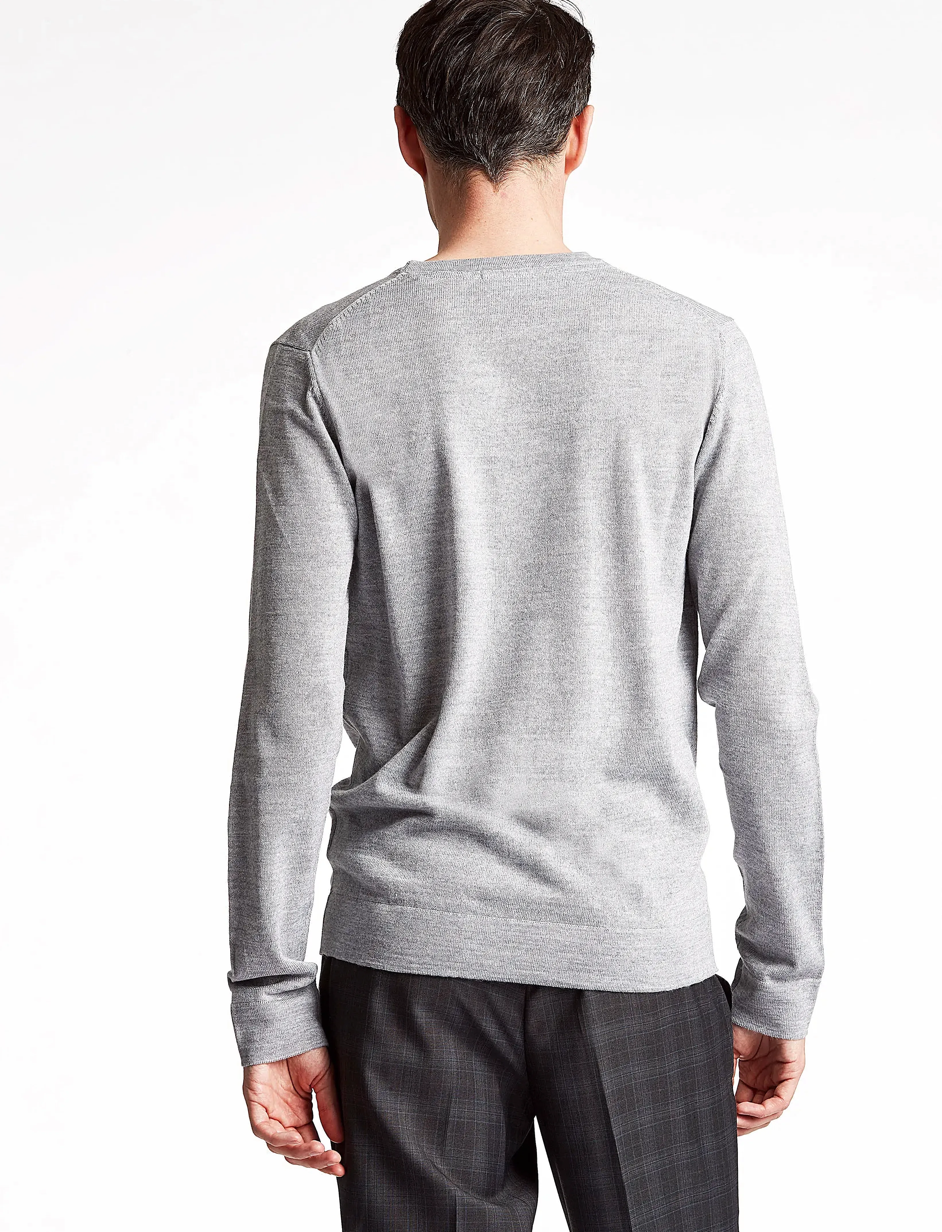 Lindbergh - Merino knit o-neck - strickmode - lt grey mix - 3