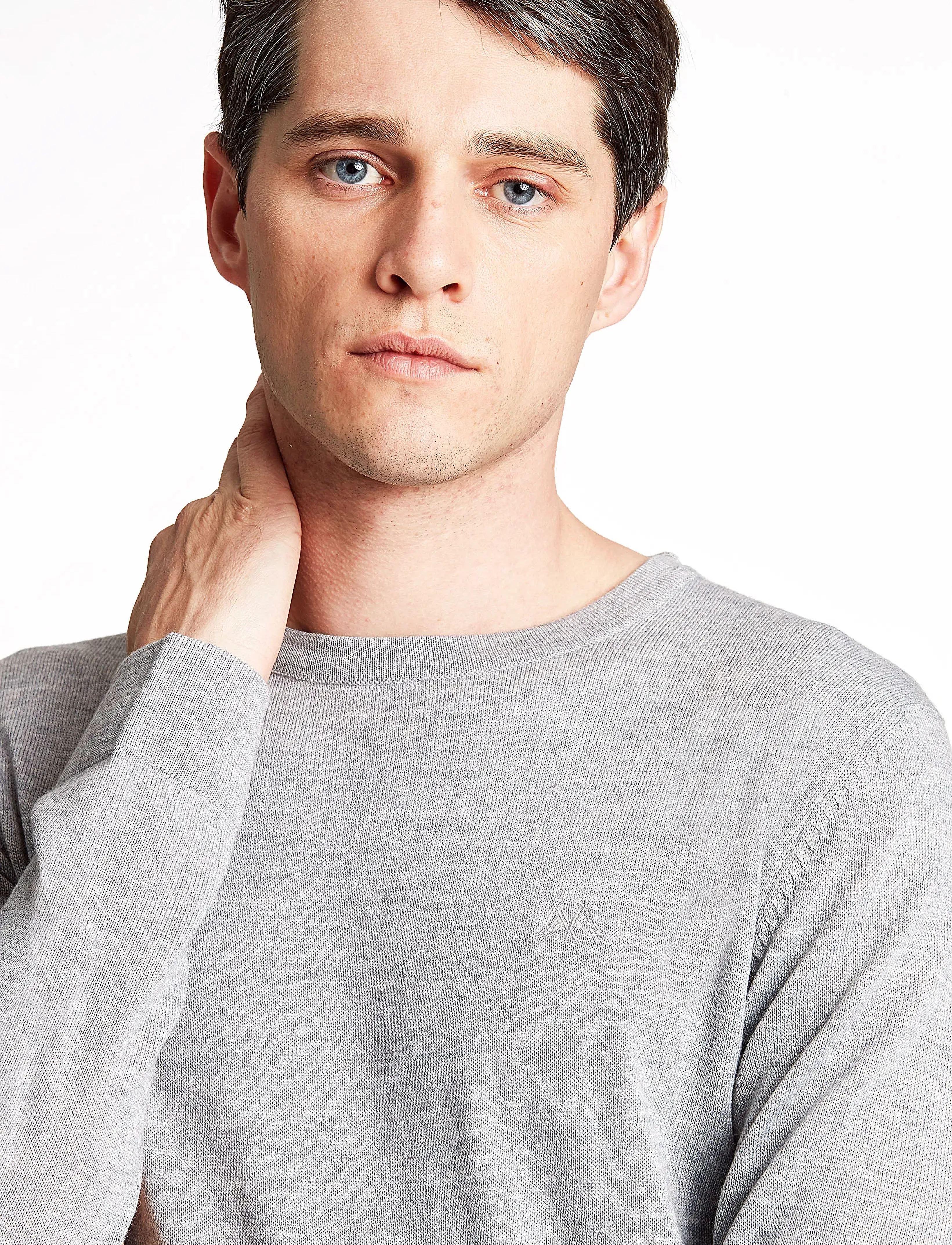 Lindbergh - Merino knit o-neck - strickmode - lt grey mix - 5