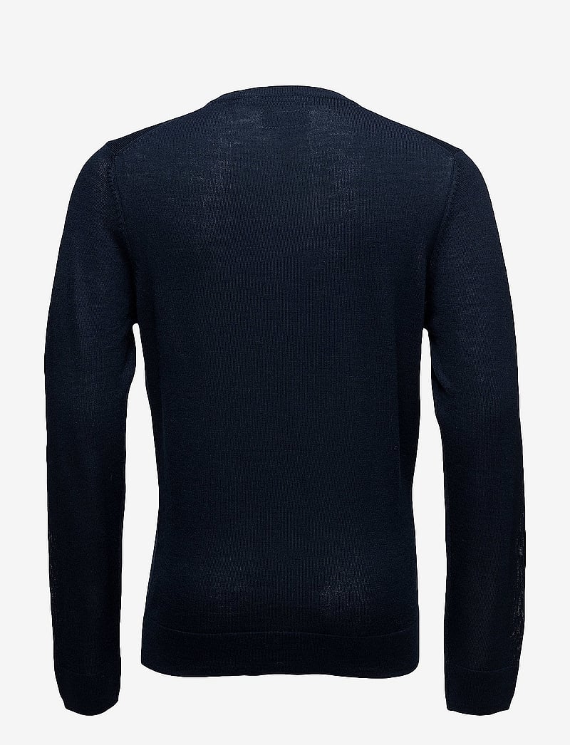 Lindbergh - Merino knit o-neck - rundhalsad - navy - 2