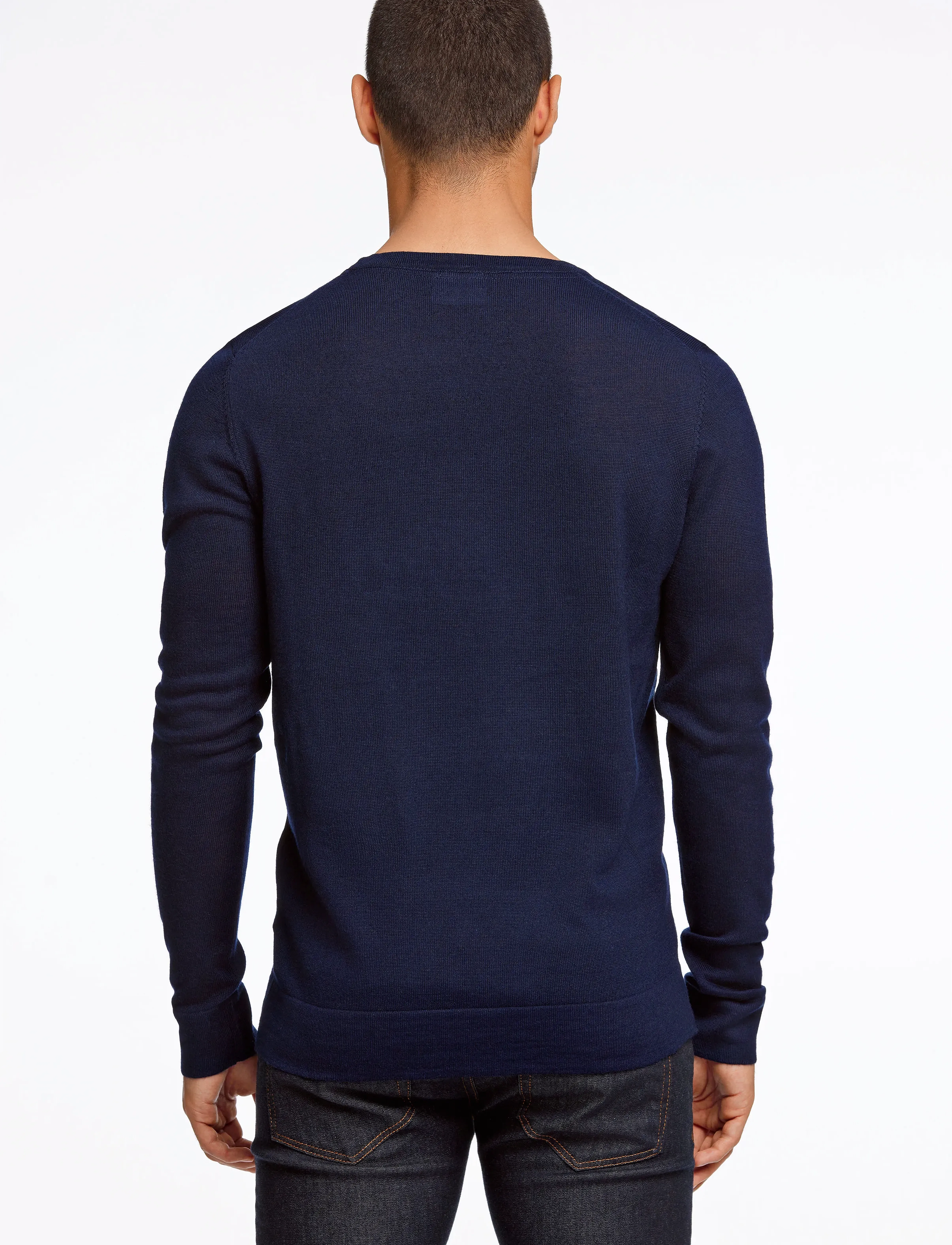 Lindbergh - Merino knit o-neck - round necks - navy - 3