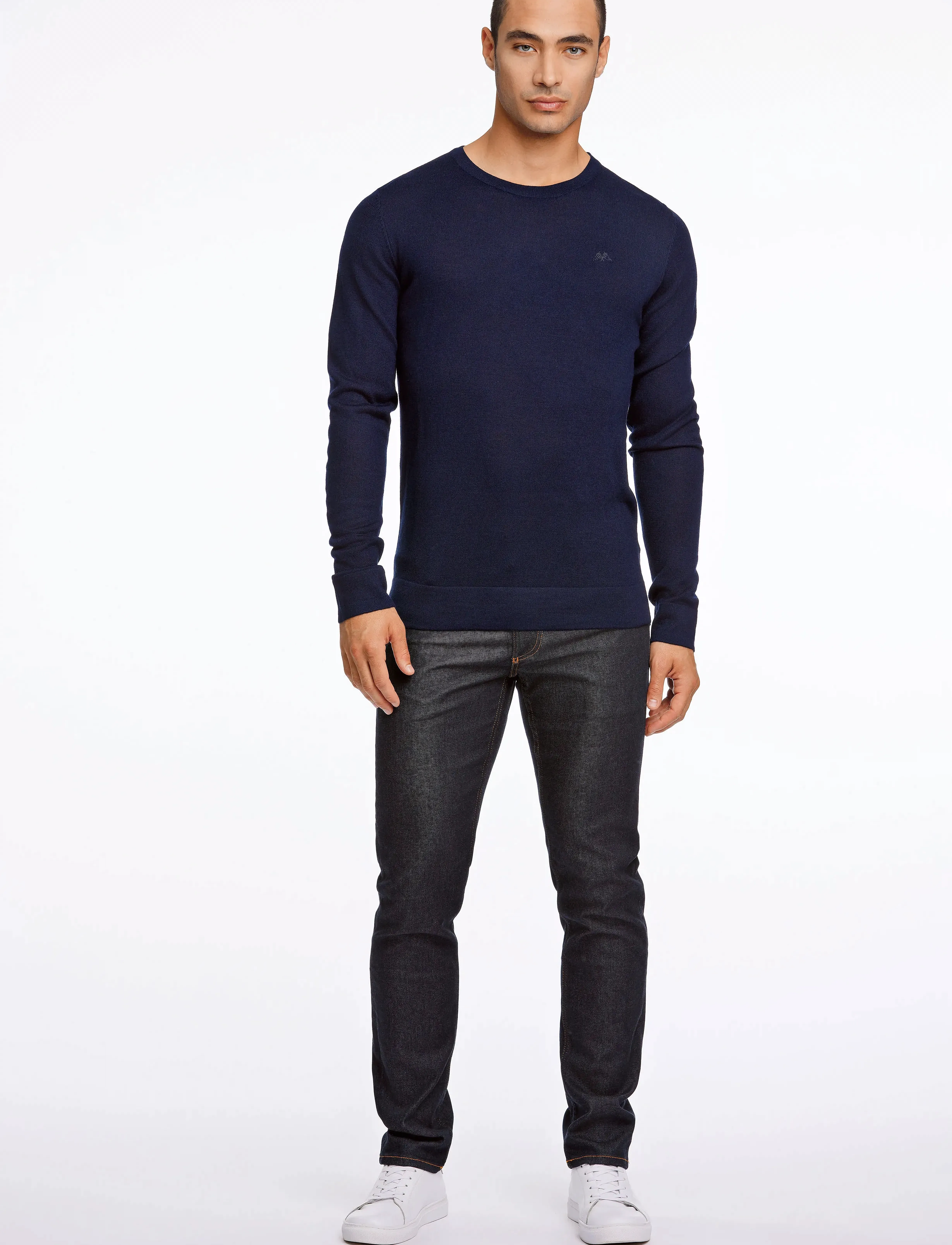 Lindbergh - Merino knit o-neck - round necks - navy - 4