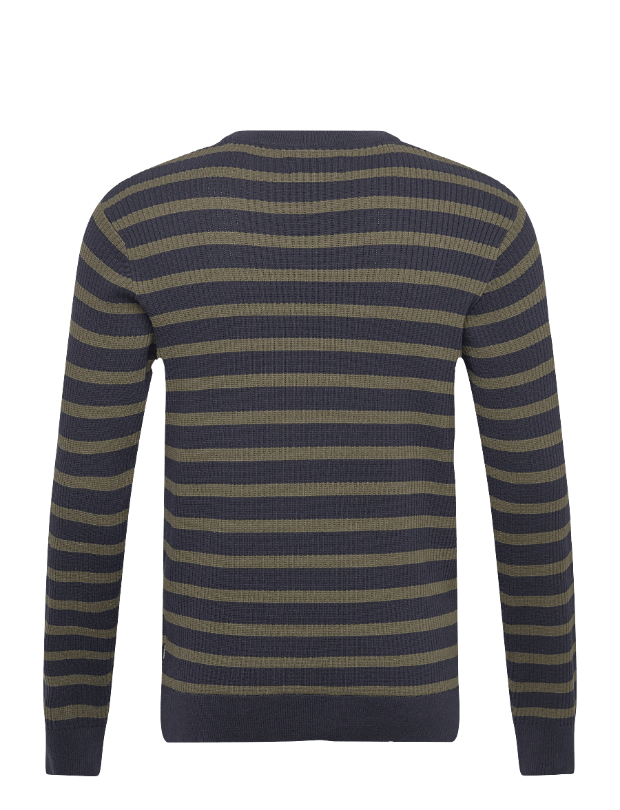 Lindbergh - Recycled crew neck knit L/S - Ümmarguse kaelusega kudumid - army - 2