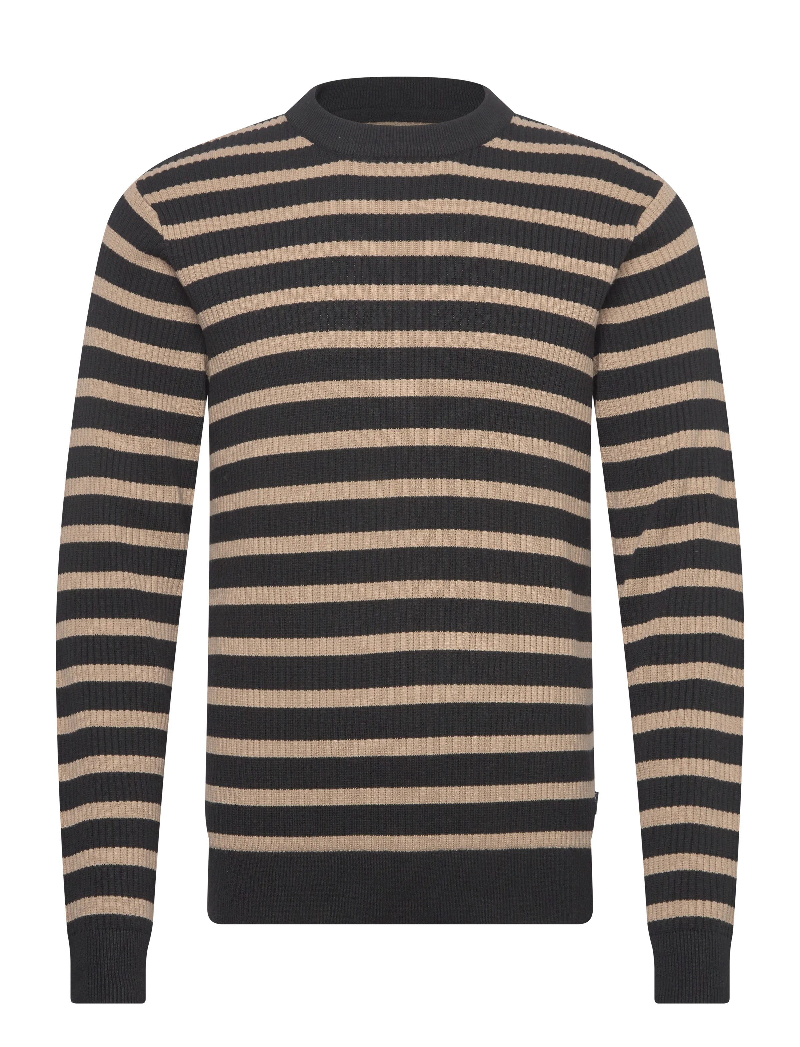 Lindbergh Recycled crew neck knit L/S - Rundhals - BLACK / multi