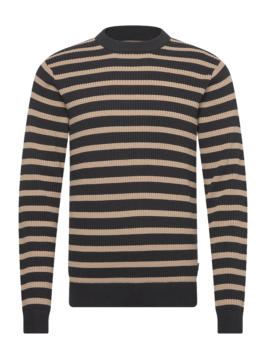 Lindbergh - Recycled crew neck knit L/S - Ümmarguse kaelusega kudumid - black - 1