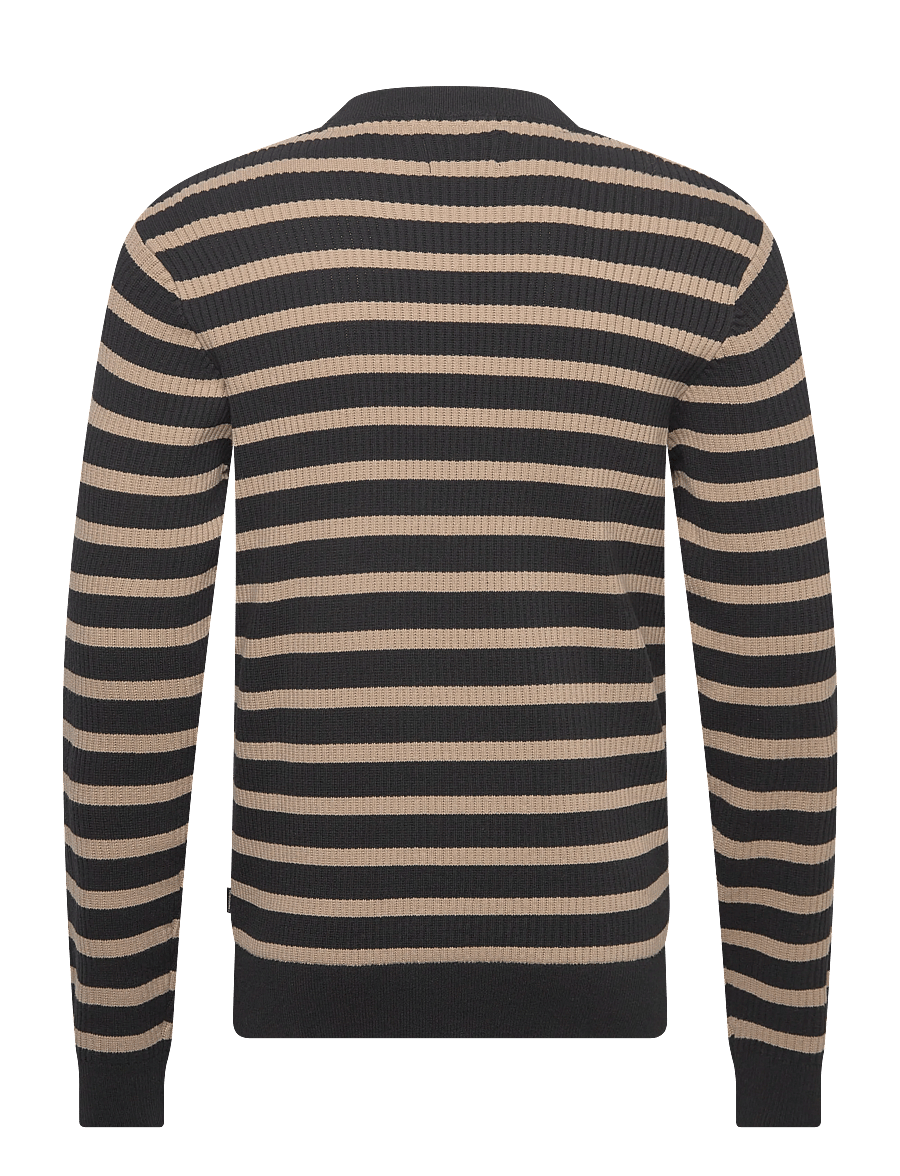 Lindbergh - Recycled crew neck knit L/S - Ümmarguse kaelusega kudumid - black - 2