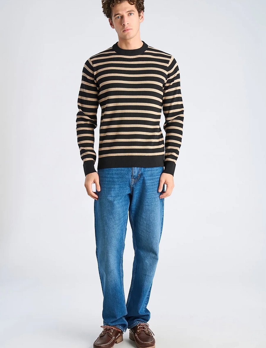 Lindbergh - Recycled crew neck knit L/S - Ümmarguse kaelusega kudumid - black - 0
