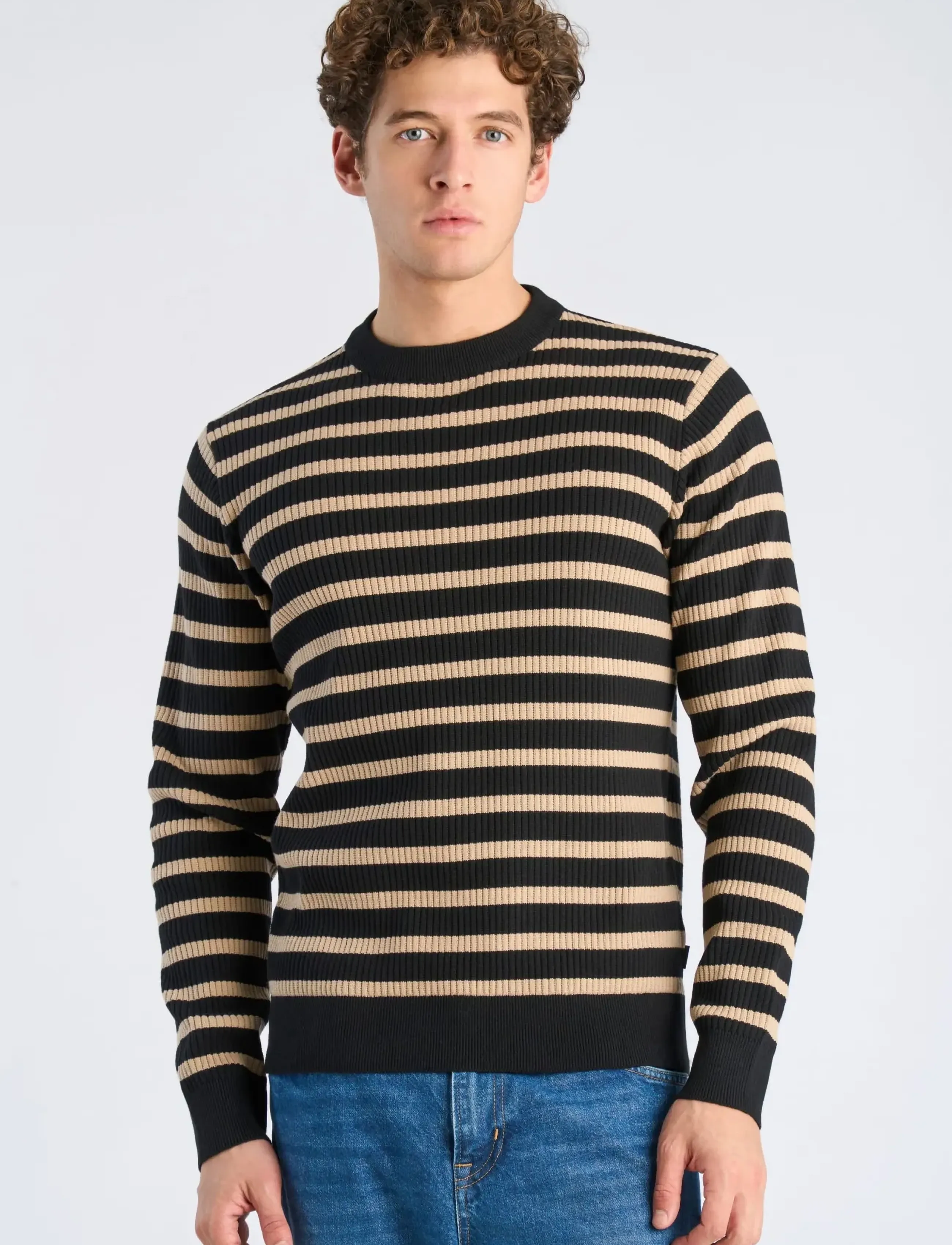 Lindbergh - Recycled crew neck knit L/S - Ümmarguse kaelusega kudumid - black - 3