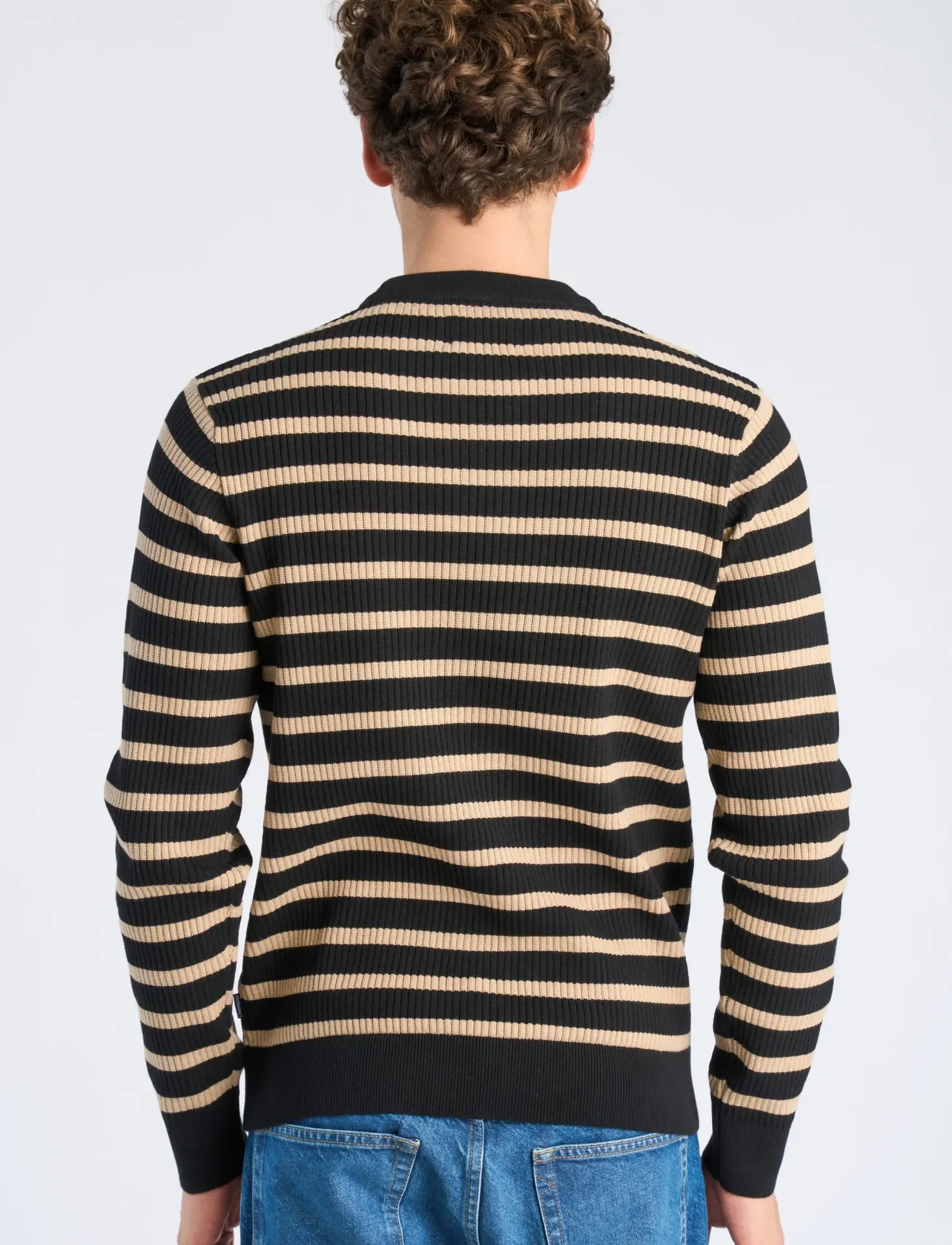 Lindbergh - Recycled crew neck knit L/S - Ümmarguse kaelusega kudumid - black - 4