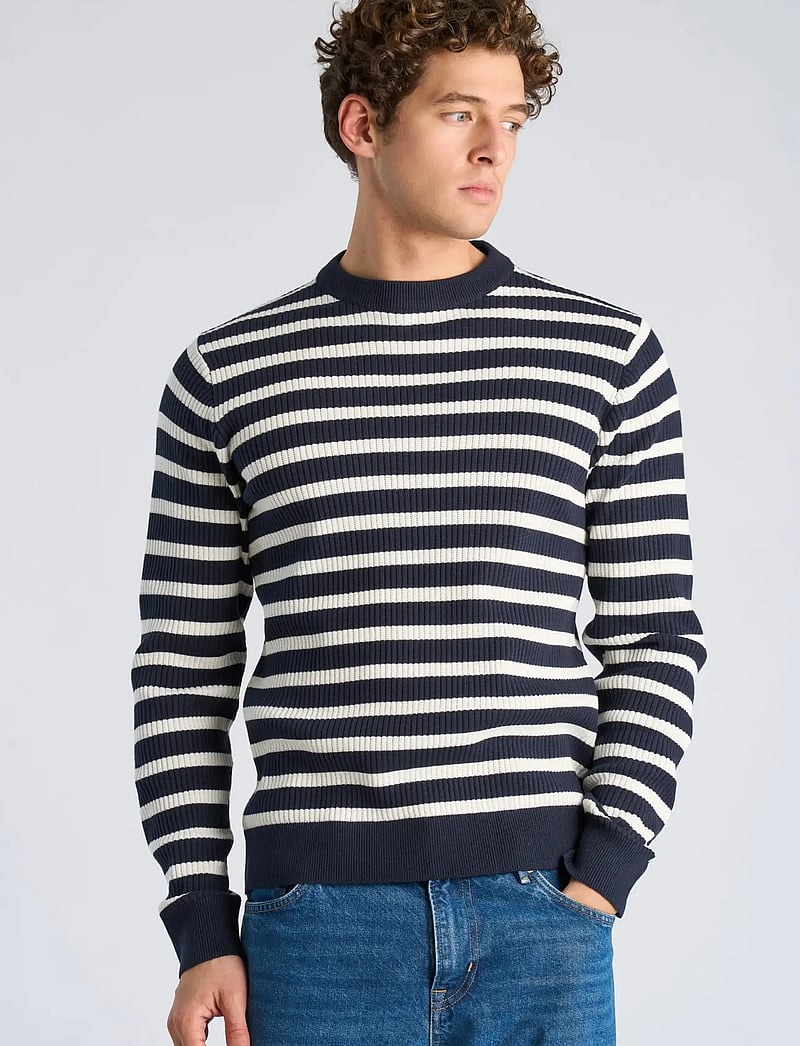 Lindbergh - Recycled crew neck knit L/S - Ümmarguse kaelusega kudumid - navy - 3