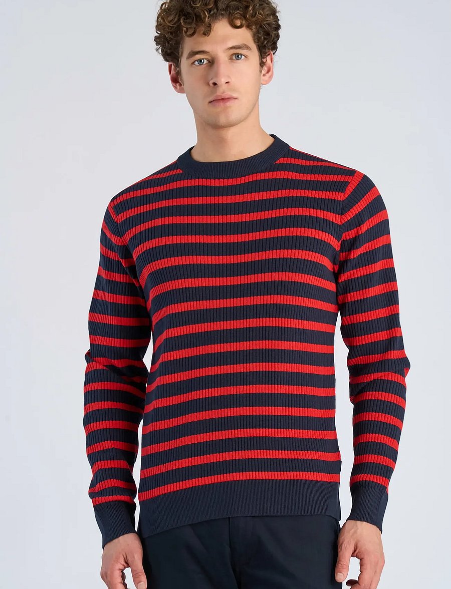 Lindbergh - Recycled crew neck knit L/S - Ümmarguse kaelusega kudumid - red - 3