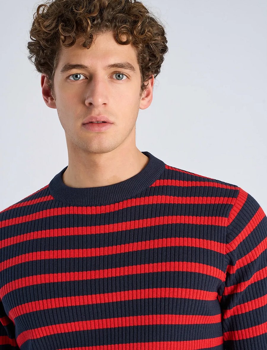 Lindbergh - Recycled crew neck knit L/S - Ümmarguse kaelusega kudumid - red - 5