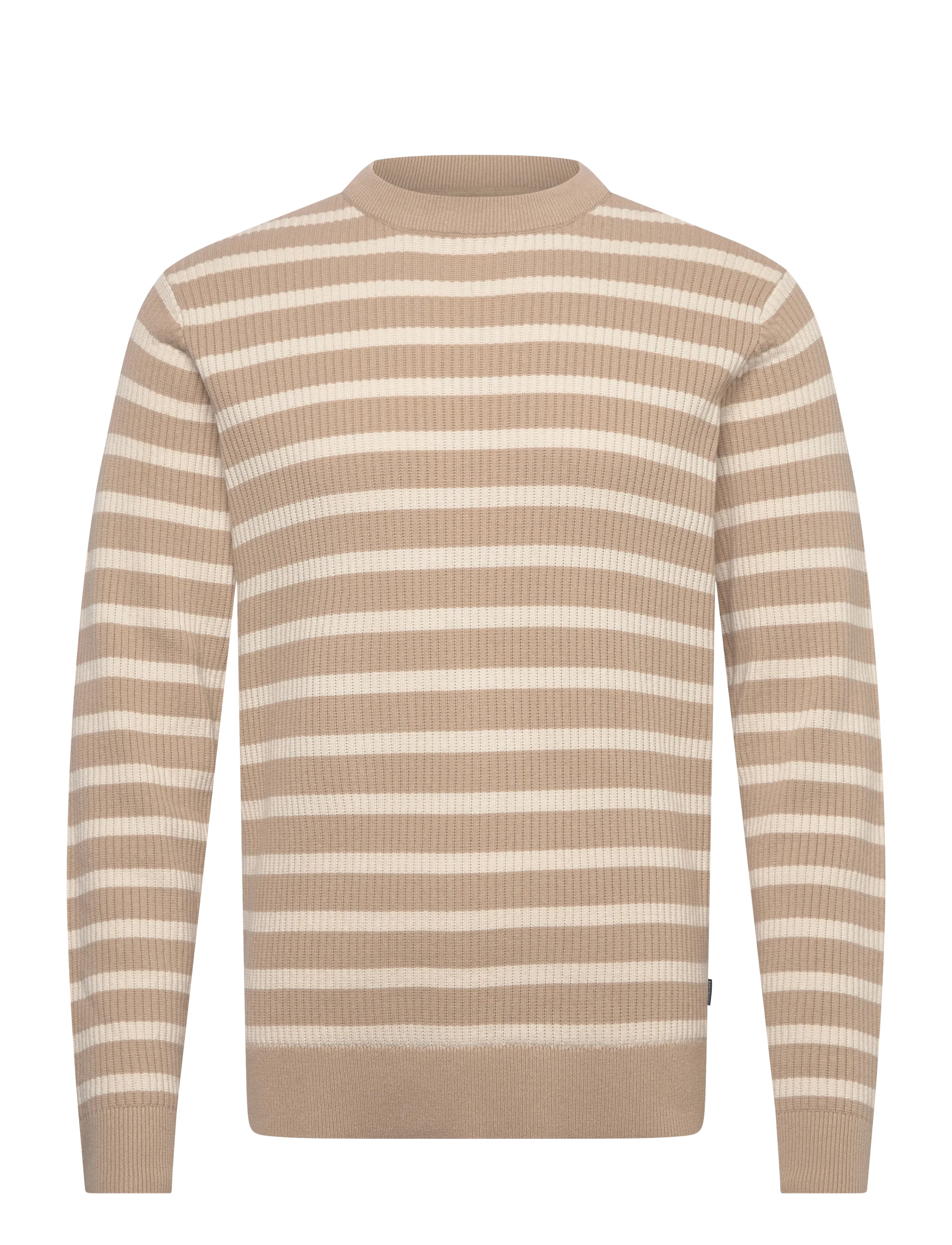 LINDBERGH Recycled Crew Neck Knit L/S Beige - XL - Herren
