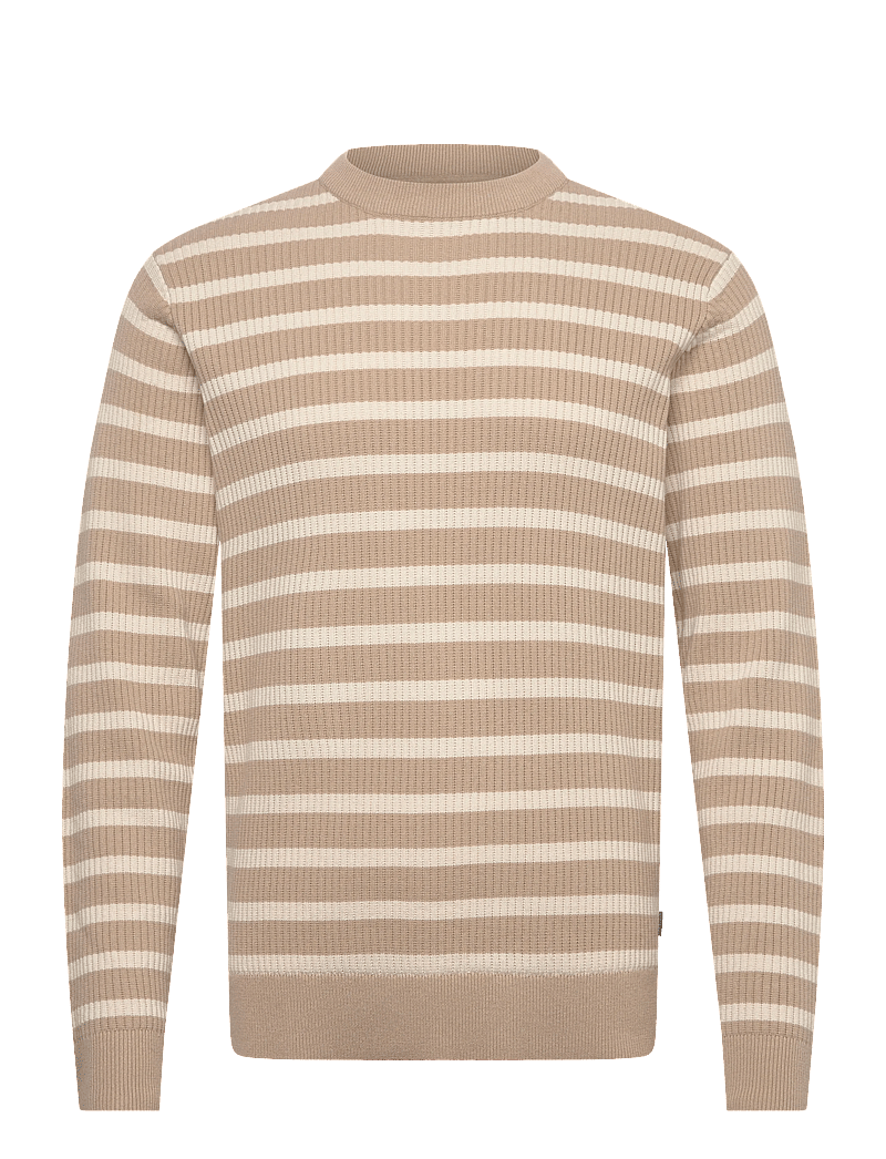 Lindbergh - Recycled crew neck knit L/S - Ümmarguse kaelusega kudumid - sand - 1