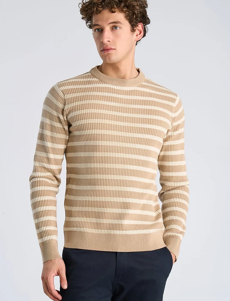 Lindbergh - Recycled crew neck knit L/S - Ümmarguse kaelusega kudumid - sand - 3