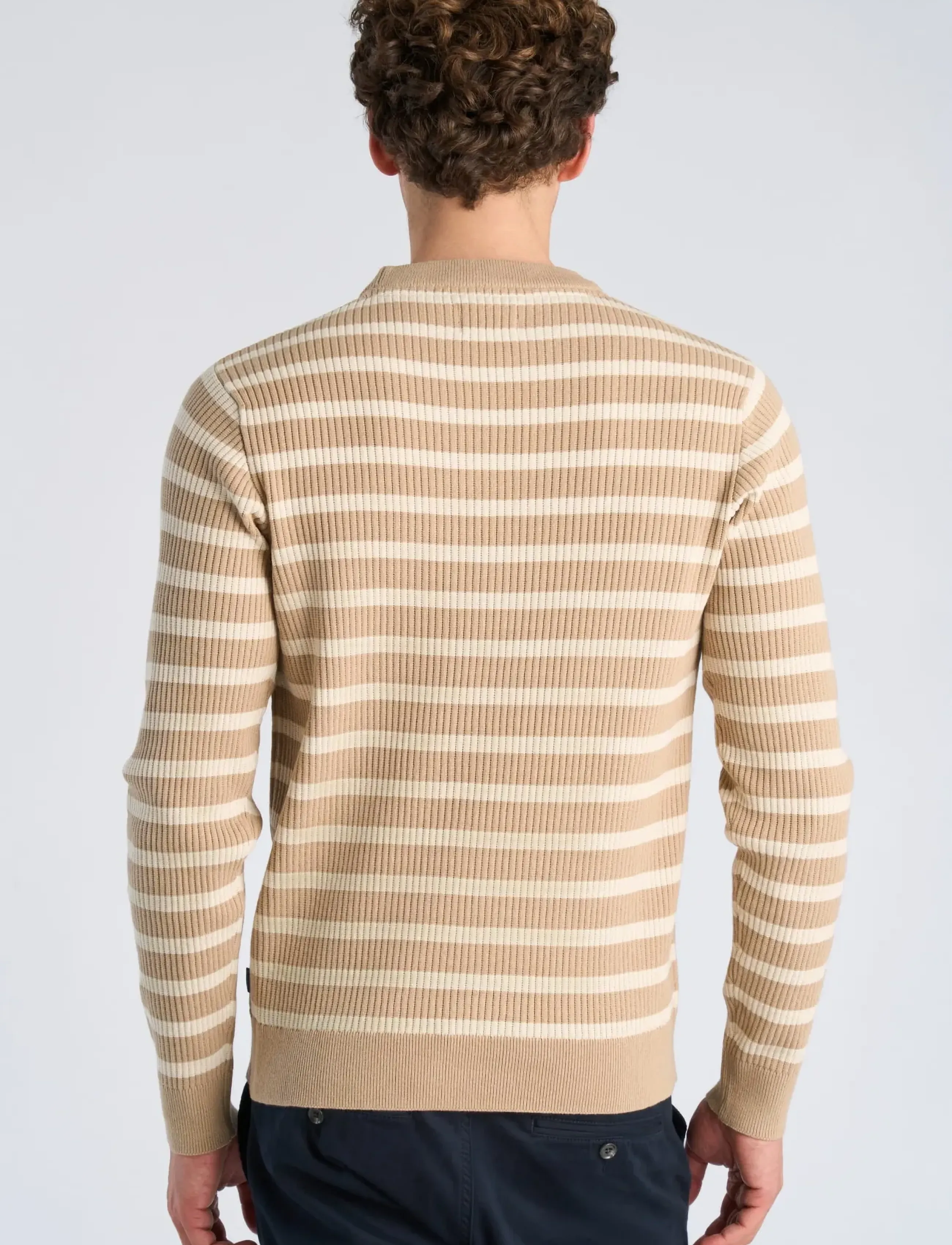 Lindbergh - Recycled crew neck knit L/S - rundhals - sand - 4
