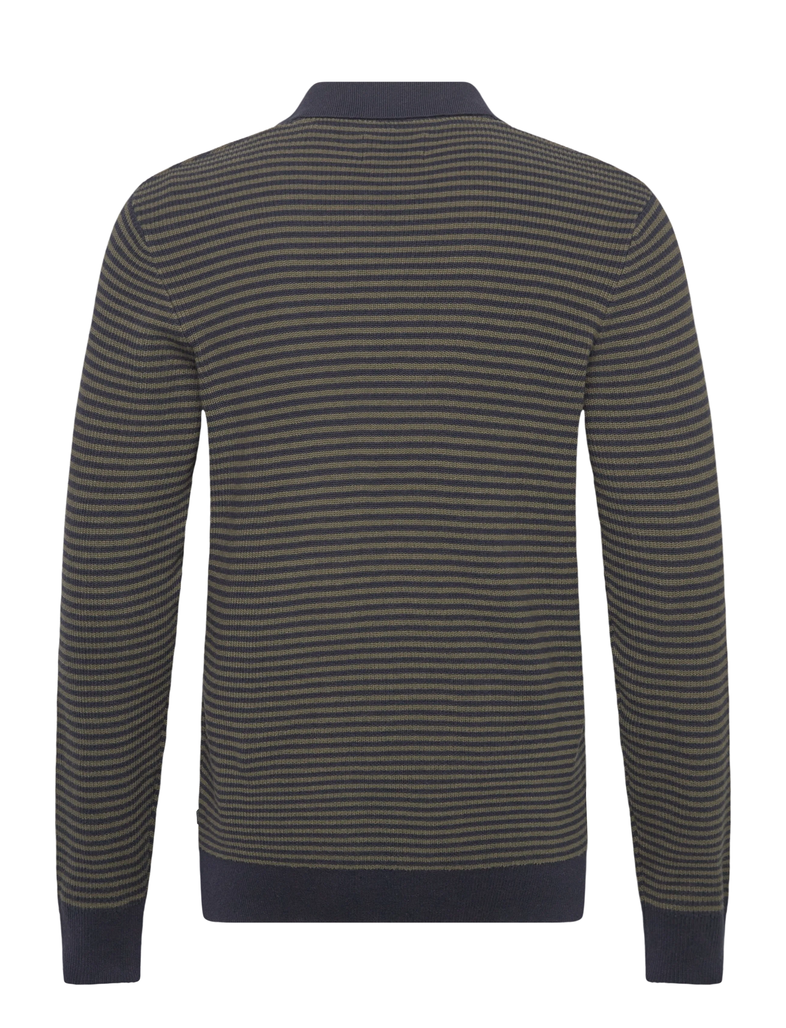 Lindbergh - Recycled v-neck polo knit L/S - poloer i strik med lange ærmer - army - 2