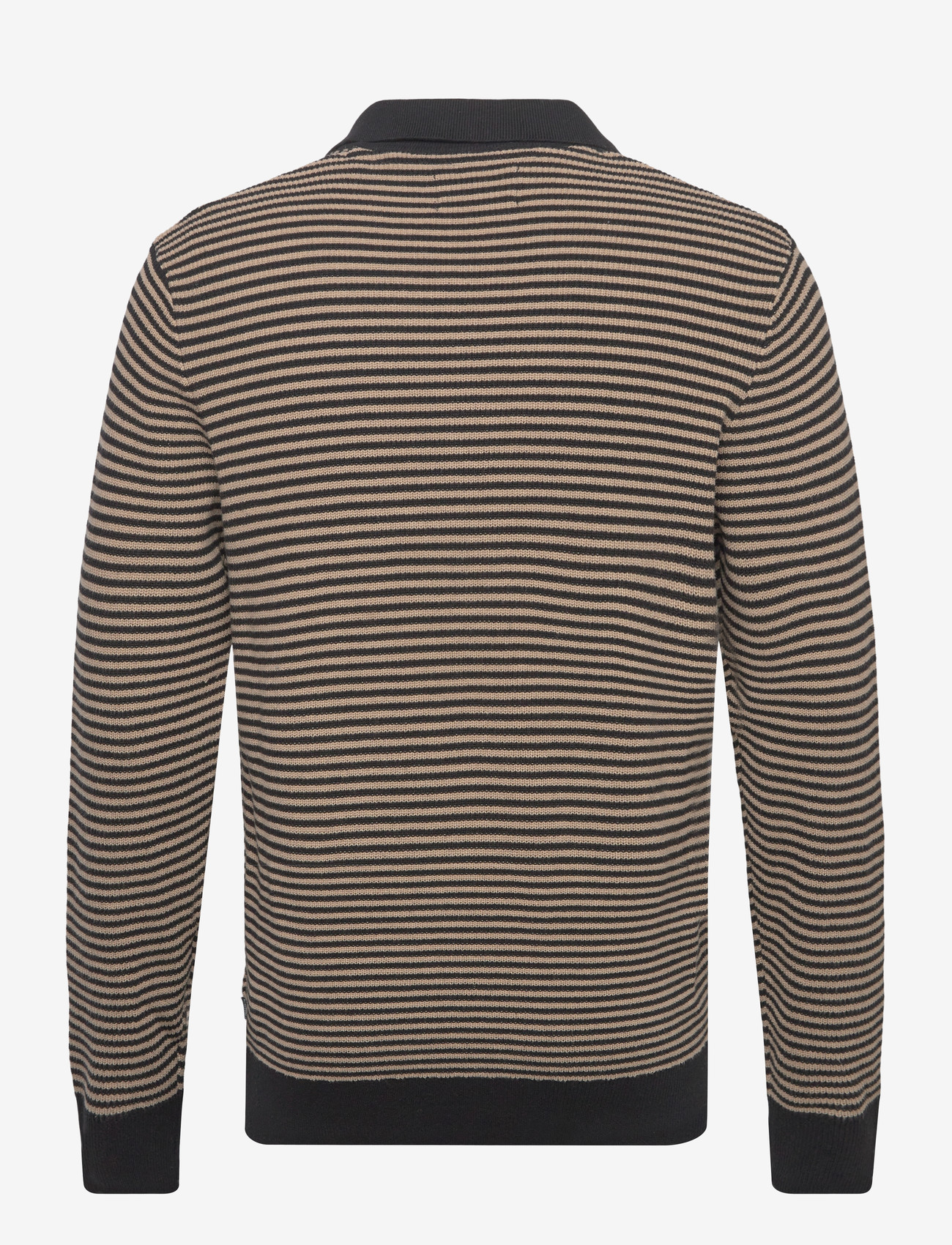 Lindbergh - Recycled v-neck polo knit L/S - long-sleeved knitted polos - black - 2