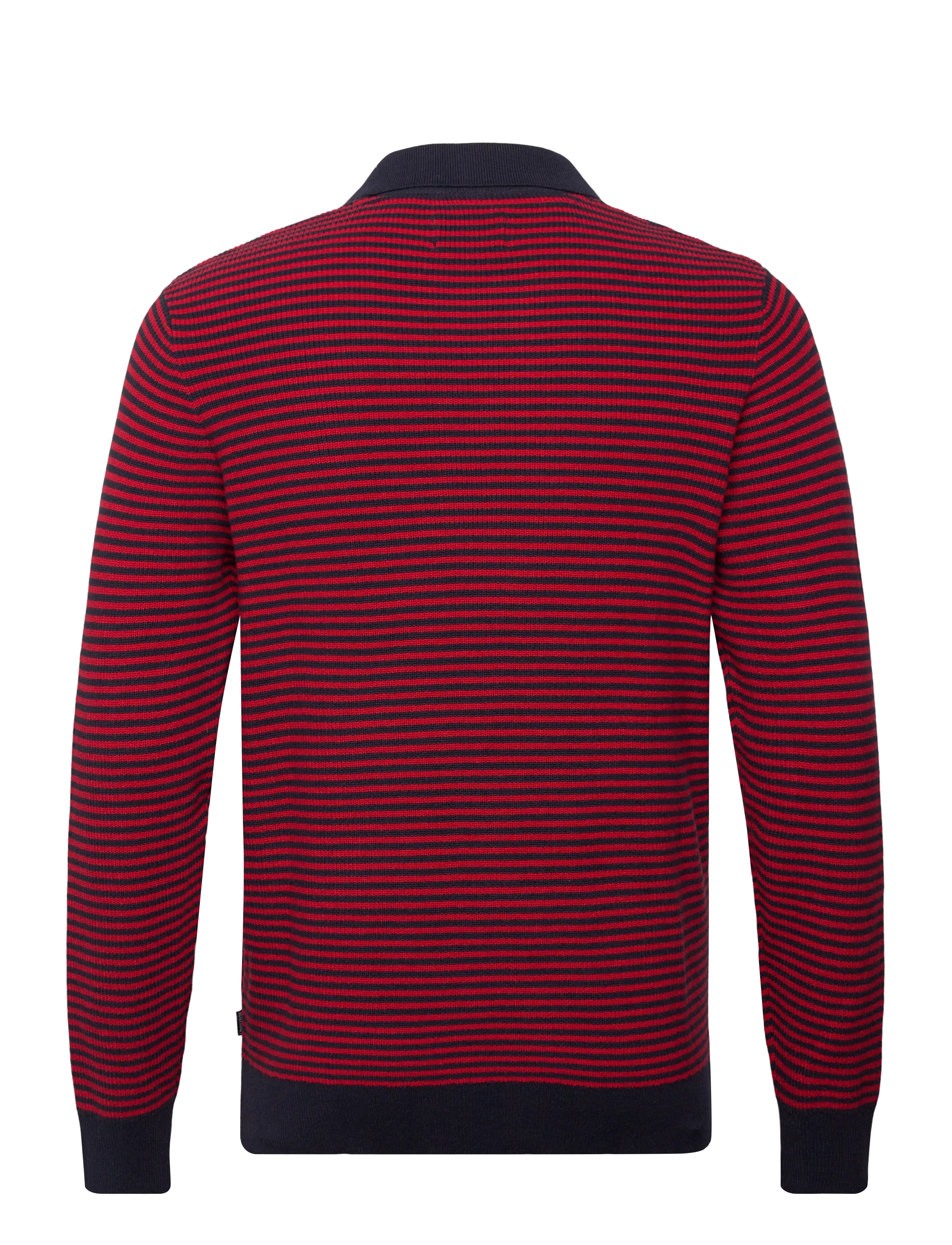 Lindbergh - Recycled v-neck polo knit L/S - poloer i strik med lange ærmer - red - 2