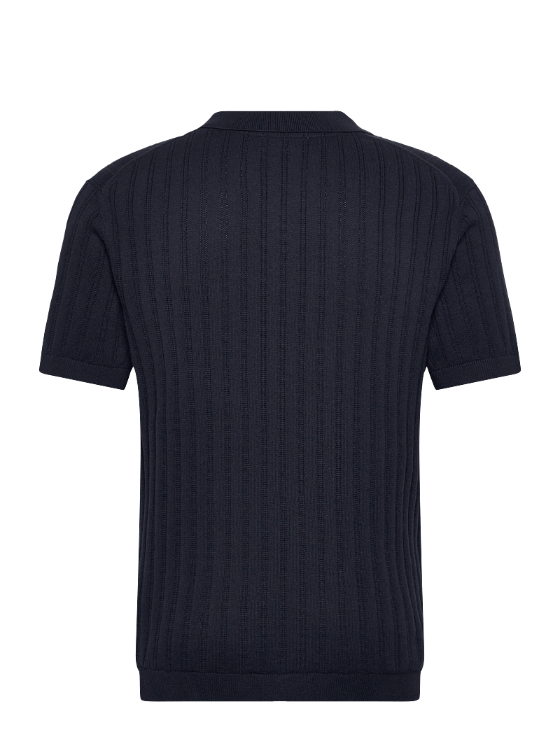Lindbergh - Knitted S/S v-neck polo - kootud polosärgid - navy - 1