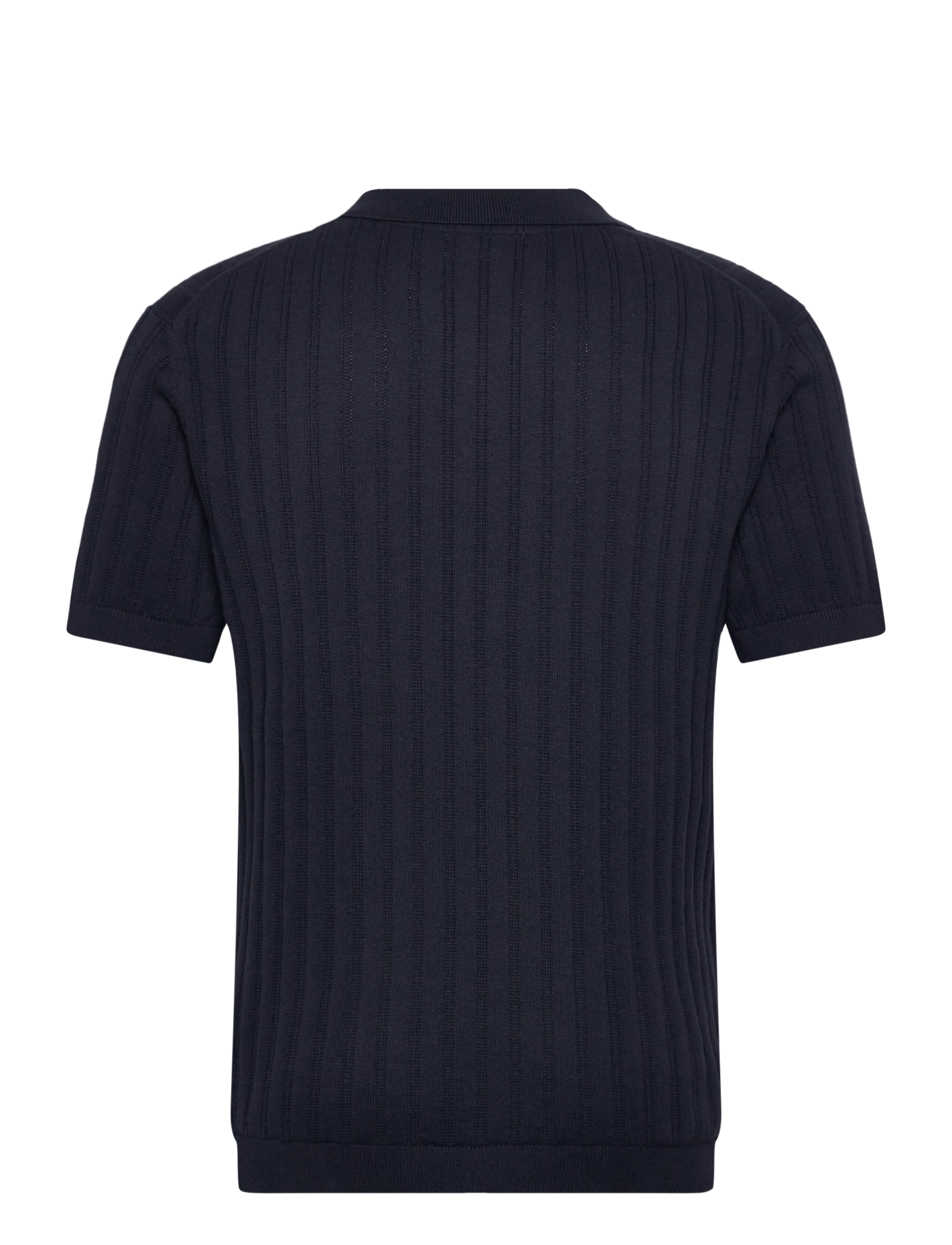 Lindbergh - Knitted S/S v-neck polo - knitted polos - navy - 1