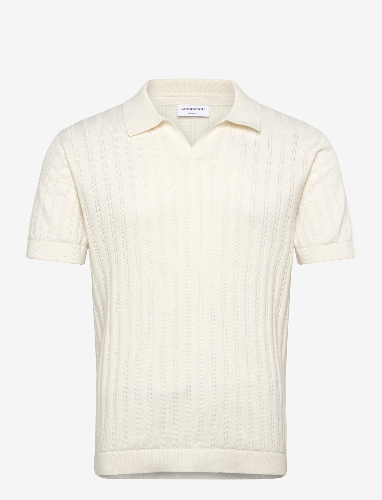Lindbergh - Knitted S/S v-neck polo - polostrik - off white - 0