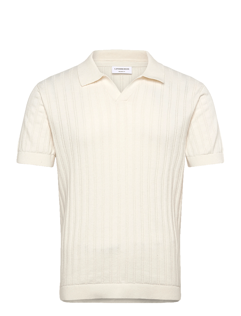 Lindbergh - Knitted S/S v-neck polo - polostrik - off white - 0