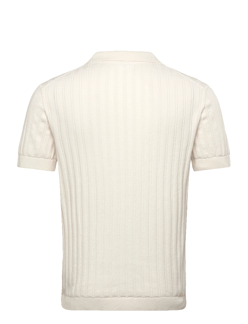 Lindbergh - Knitted S/S v-neck polo - polostrik - off white - 1