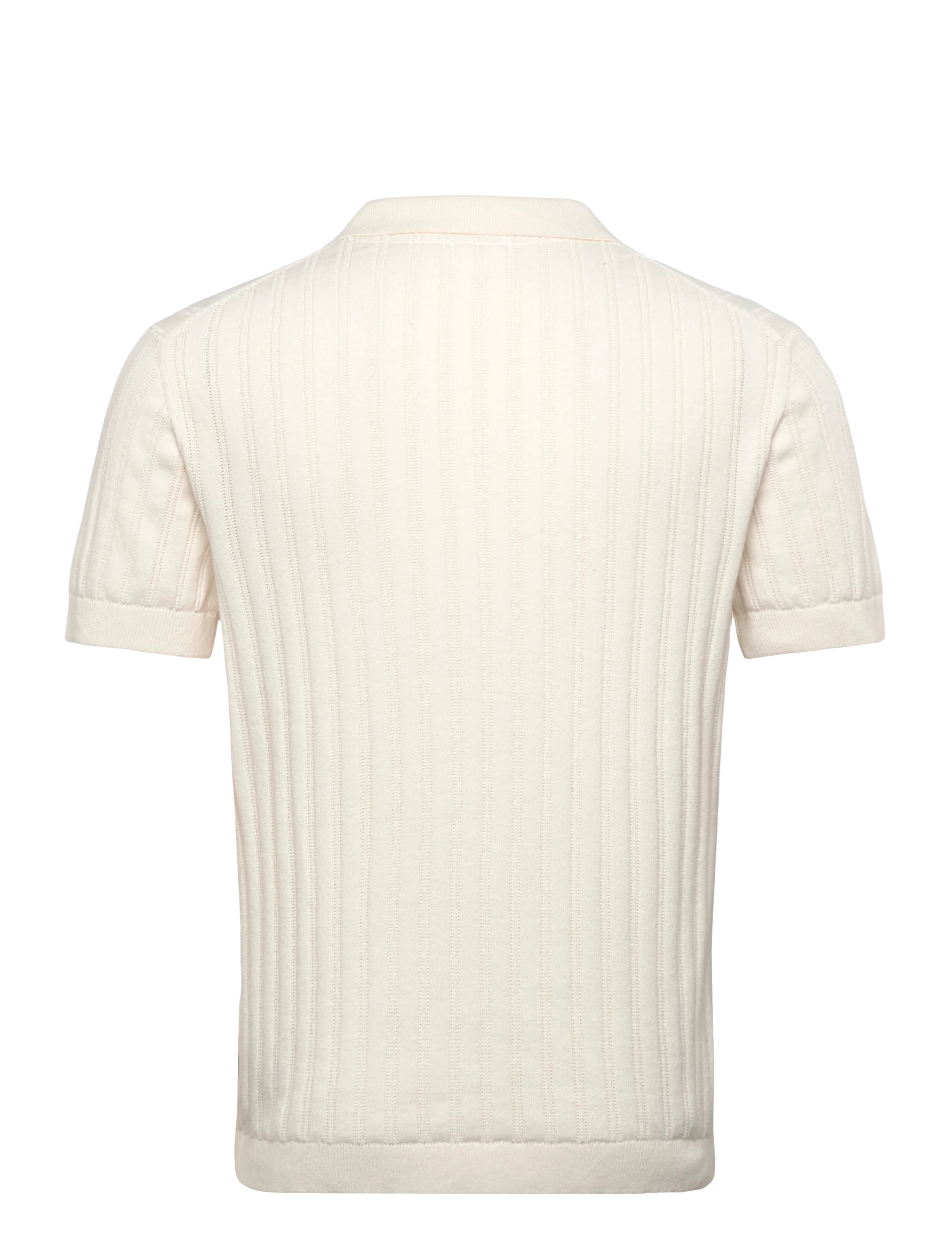 Lindbergh - Knitted S/S v-neck polo - knitted polos - off white - 1
