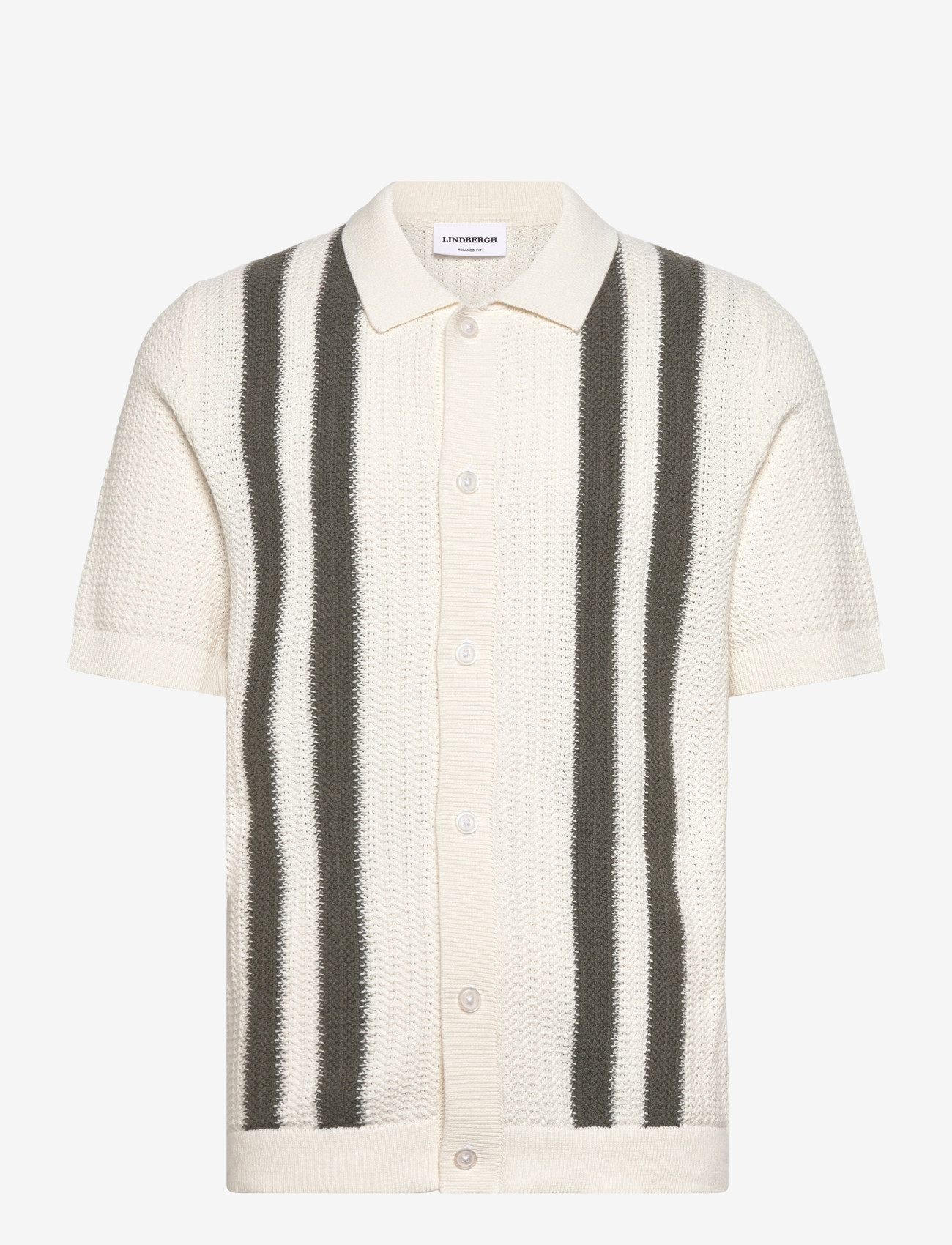 Lindbergh - Knitted polo cardigan - polostrik - army mel - 0